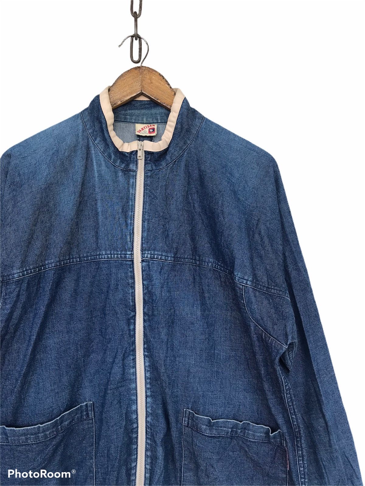 Indigo 🔥Vintage Studio D Artisan Indigo Workwear Zipper Jacket Size US L / EU 52-54 / 3 - 2 Thumbnail