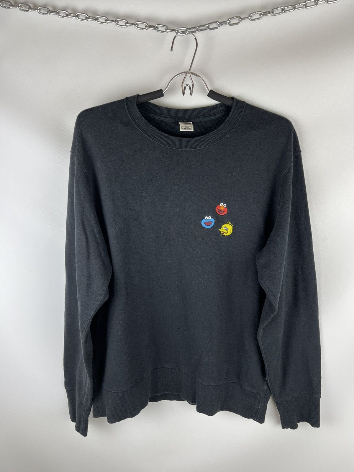 Kaws Streetwear Uniqlo KAWS x Uniqlo x Sesame Street Logo sweatshirt Grailed