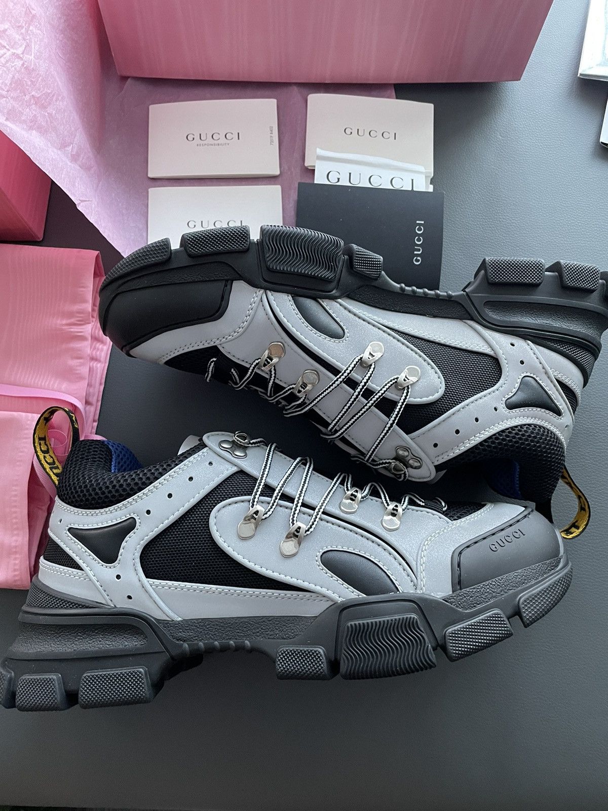 Gucci $1,500 Limited Edition Runway Flashtrek Reflective Sneaker Size US 10 / EU 43 - 1 Thumbnail