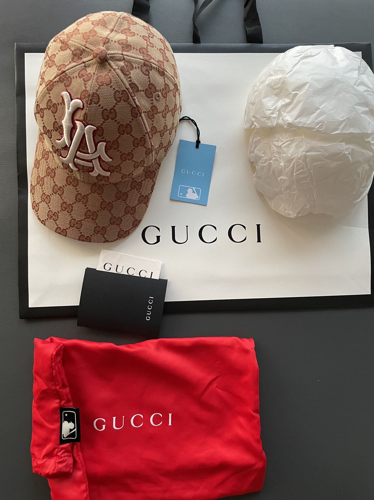 Gucci × MLB Super Runway Limited Edition Gucci x LA Dodgers GG Logo Hat Size ONE SIZE - 4 Thumbnail