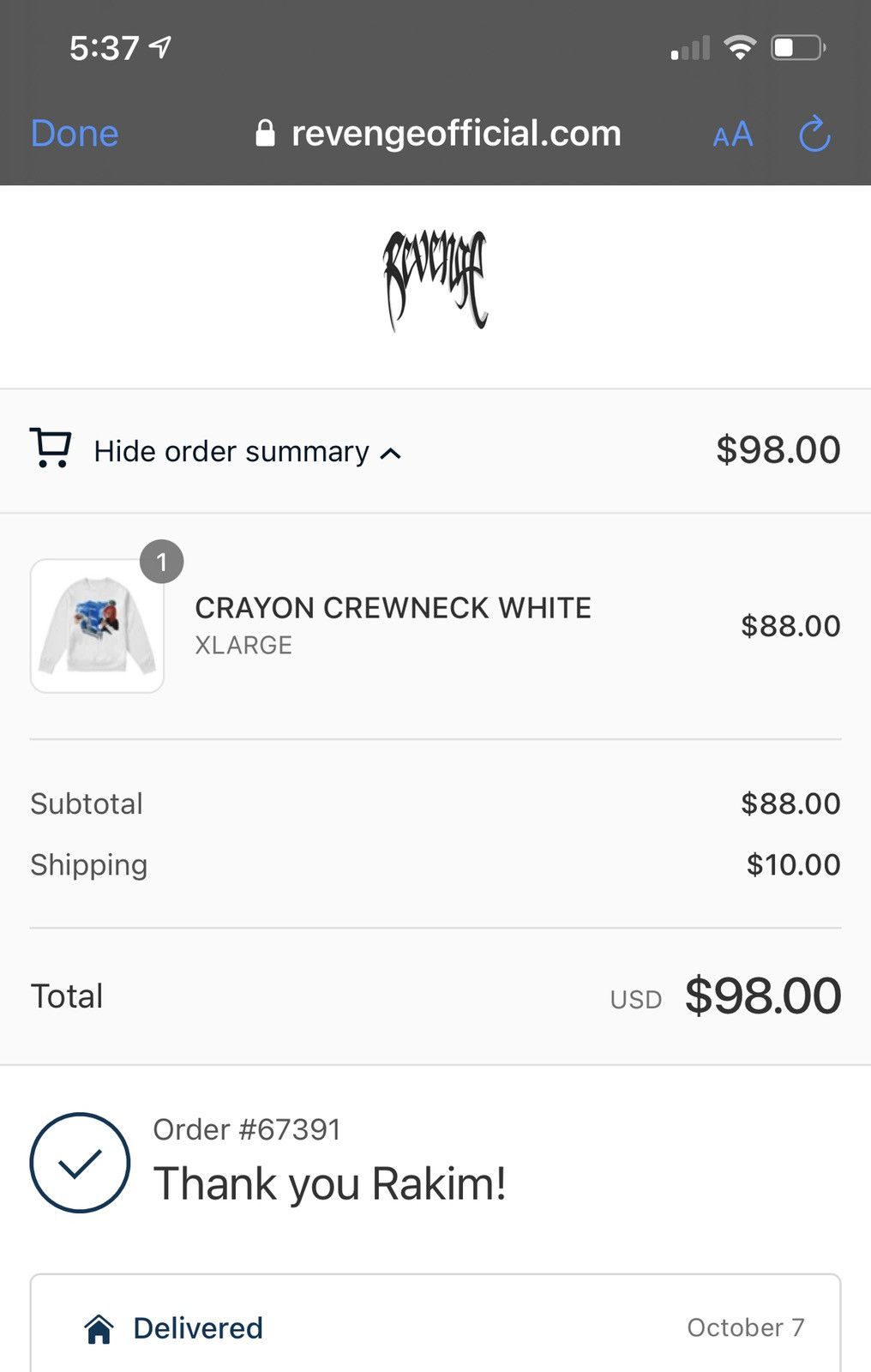 Revenge × Trippie Redd DEFECT‼️ REVENGE Trippie Crayon Crewneck Size US XL / EU 56 / 4 - 8 Thumbnail