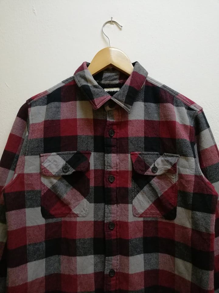 Flannel Flannel Long shirt button ups square pattern by GU Uniqlo Size US M / EU 48-50 / 2 - 2 Thumbnail