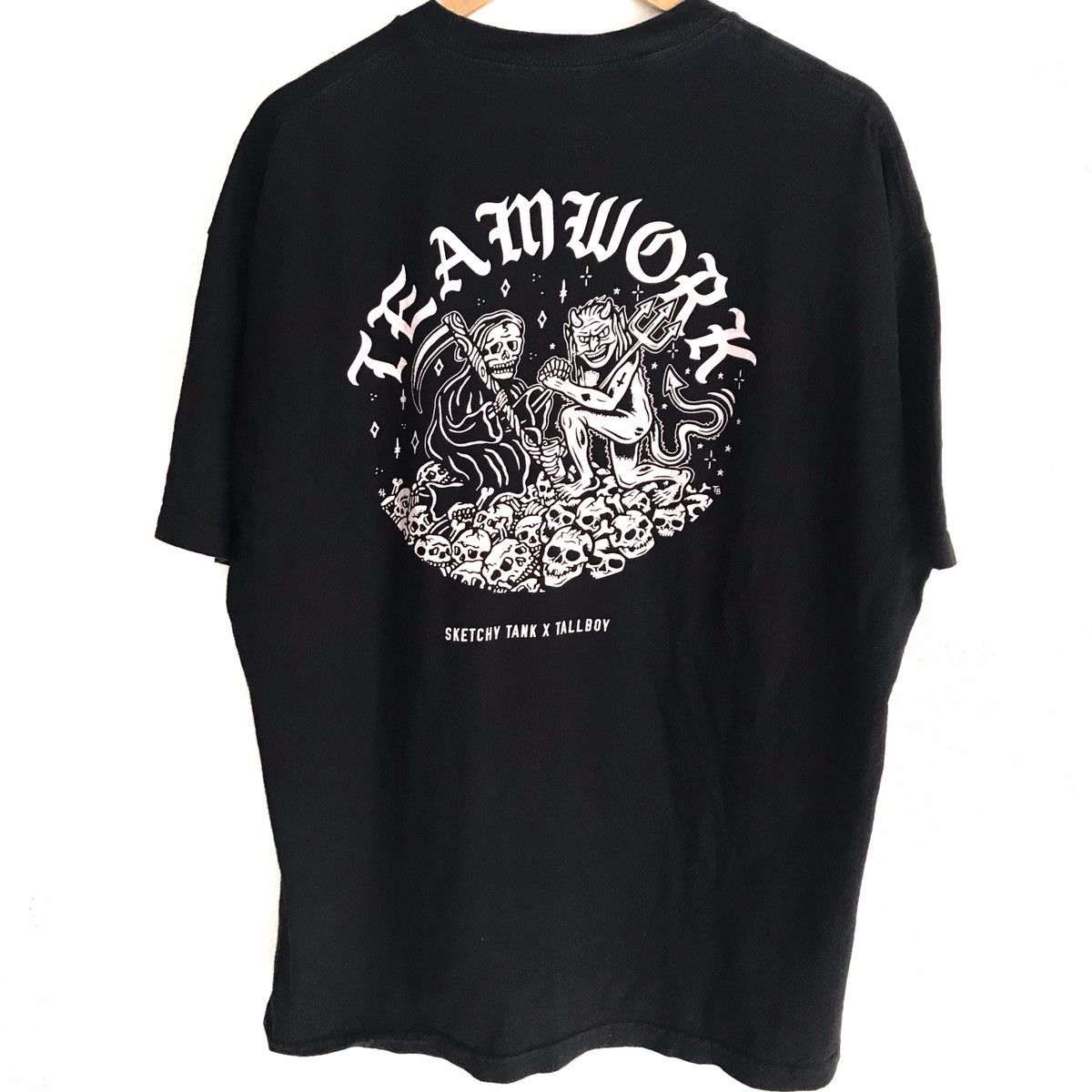 Japanese Brand sketchy tank x tall boy ghost big print tee Size US XL / EU 56 / 4 - 1 Thumbnail
