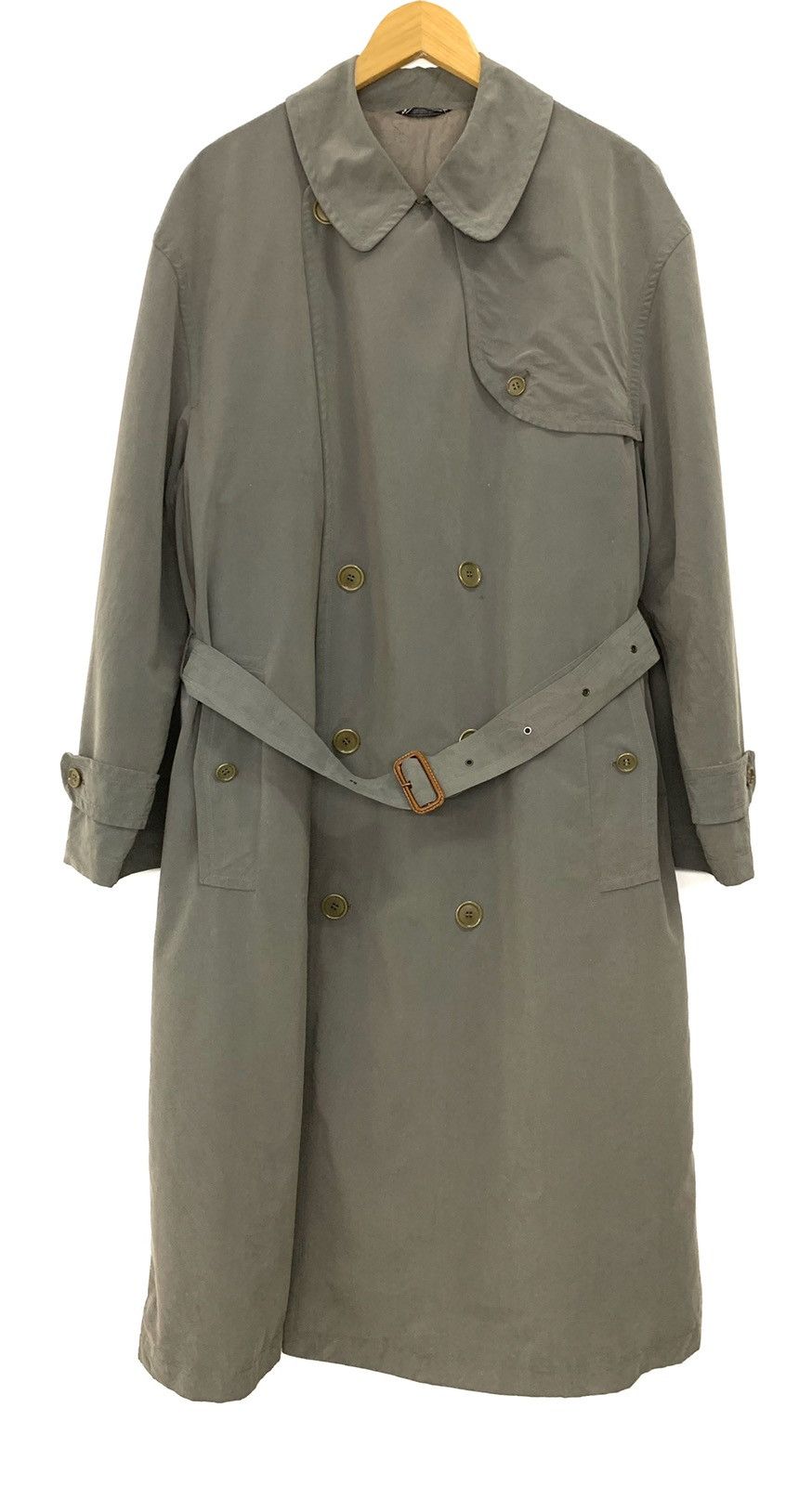 image of Charles Jourdan Luxury Designer Trench Coat in Grey Metalic, Men's (Size Large)