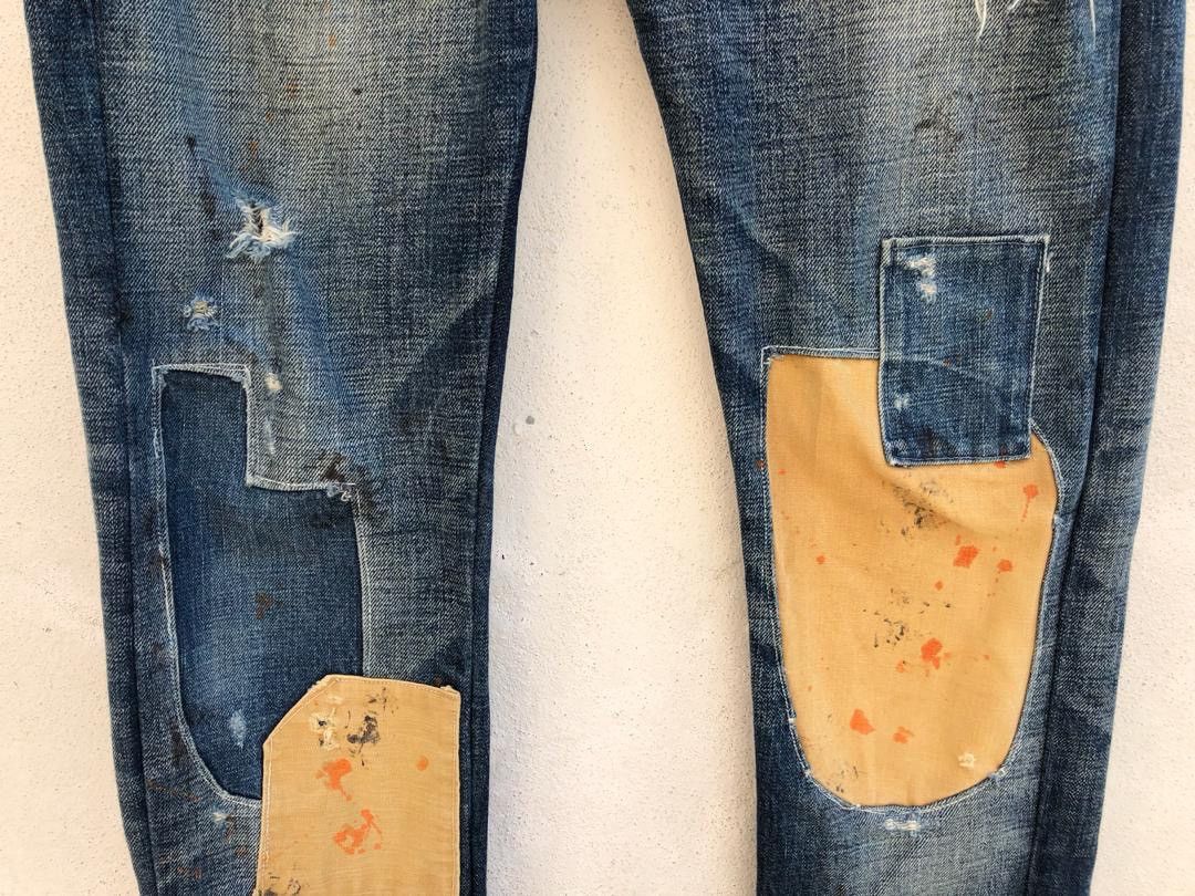 FDMTL Boro Patchwork Denim Skinny Jeans Size US 31 - 5 Thumbnail