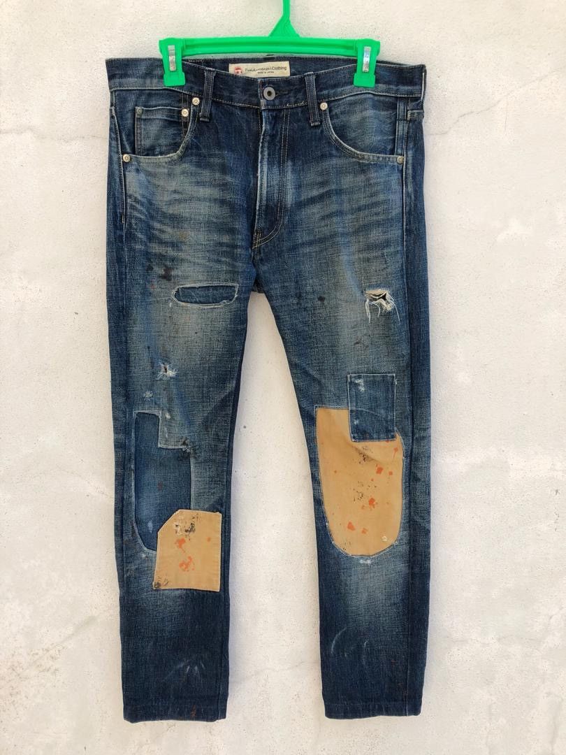 FDMTL Boro Patchwork Denim Skinny Jeans Size US 31 - 1 Thumbnail
