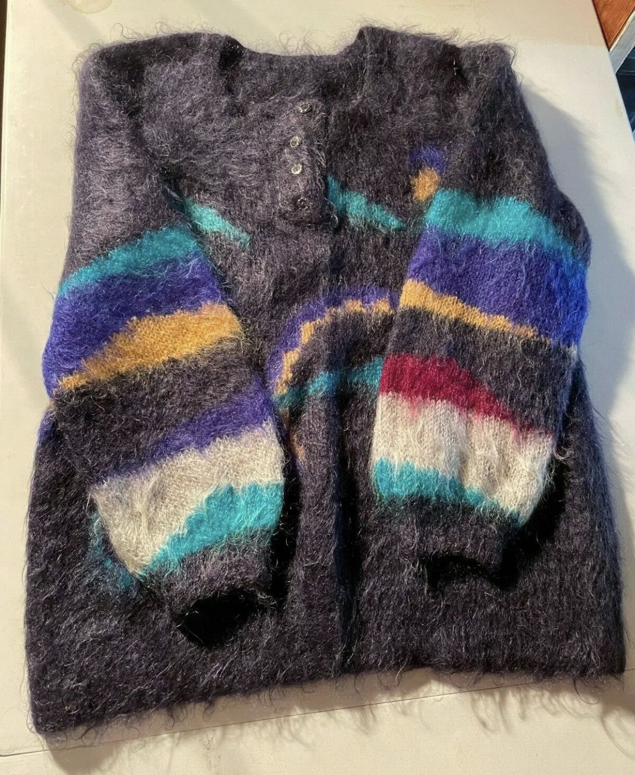 Japanese Brand RARE vintage mohair cardigan sweater Size US M / EU 48-50 / 2 - 1 Thumbnail