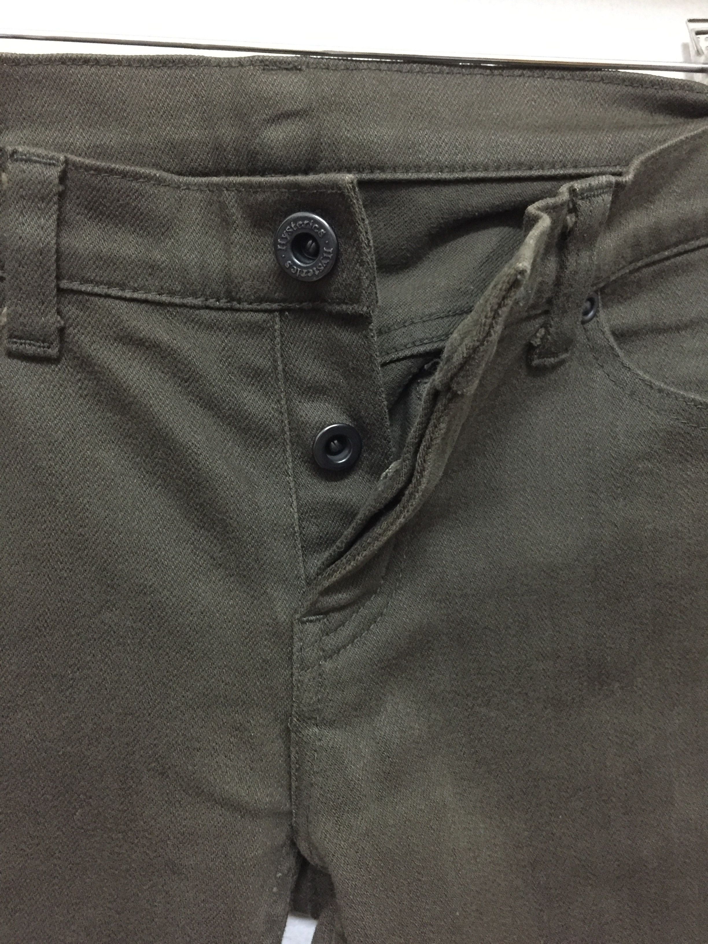 Hysteric Glamour Olive Button fly Elastic Slim pants Size 29" - 5 Thumbnail