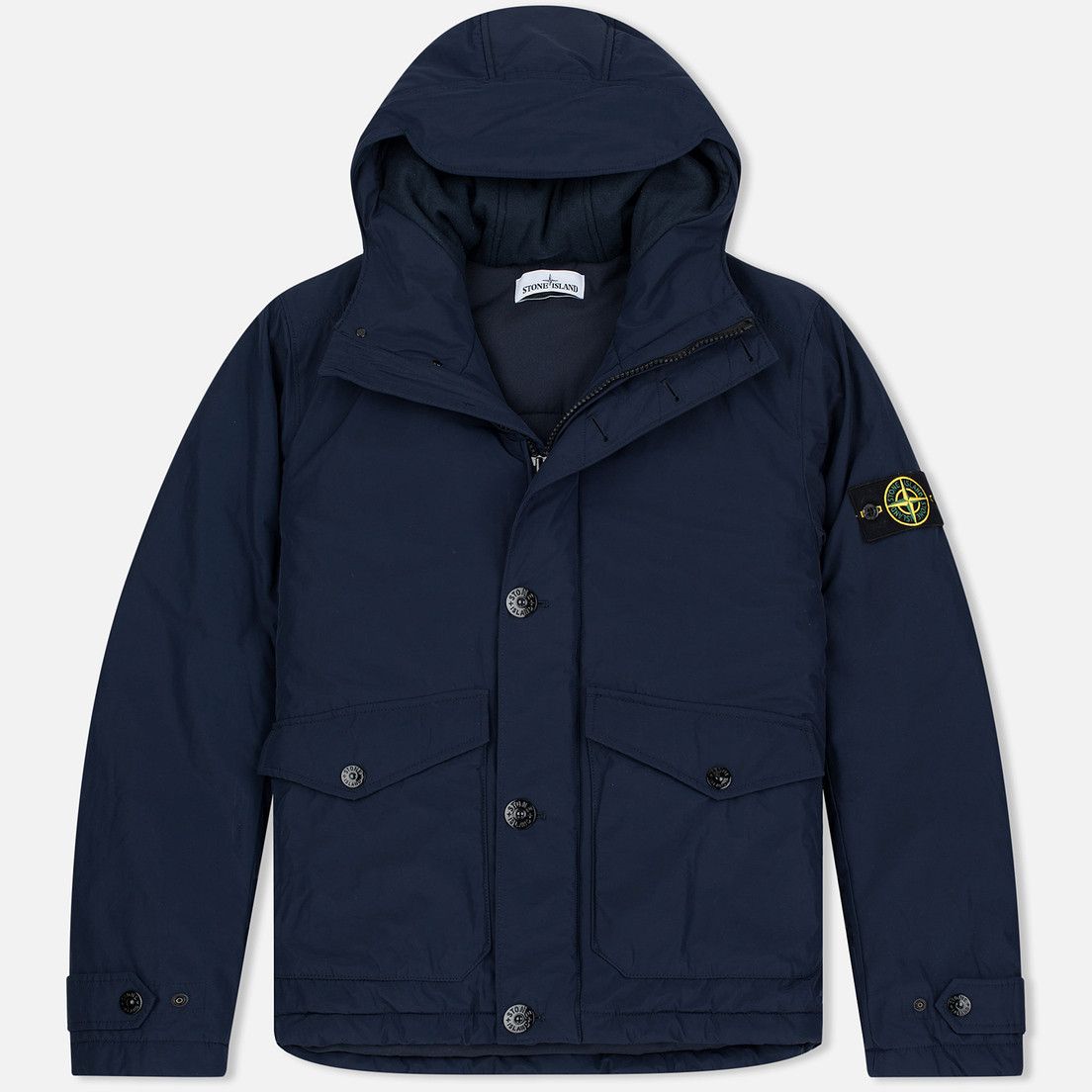 image of Stone Island Micro Reps With Primaloft Jacket in Navy, Men's (Size Medium)