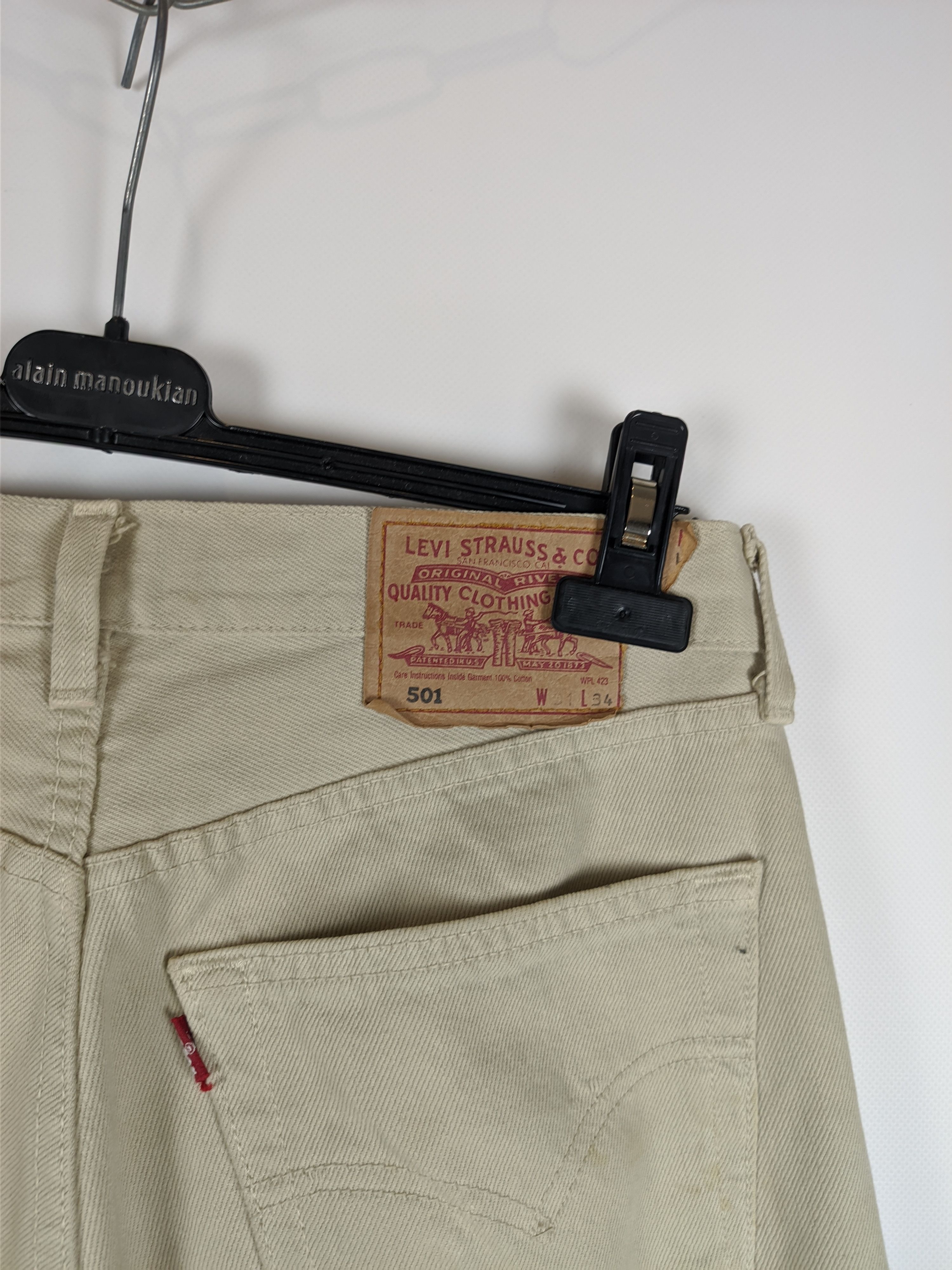 Levi's × Levi's Vintage Clothing × Vintage Vintage Levi's 501 Cream Denim Pant USA Size US 31 - 12 Thumbnail