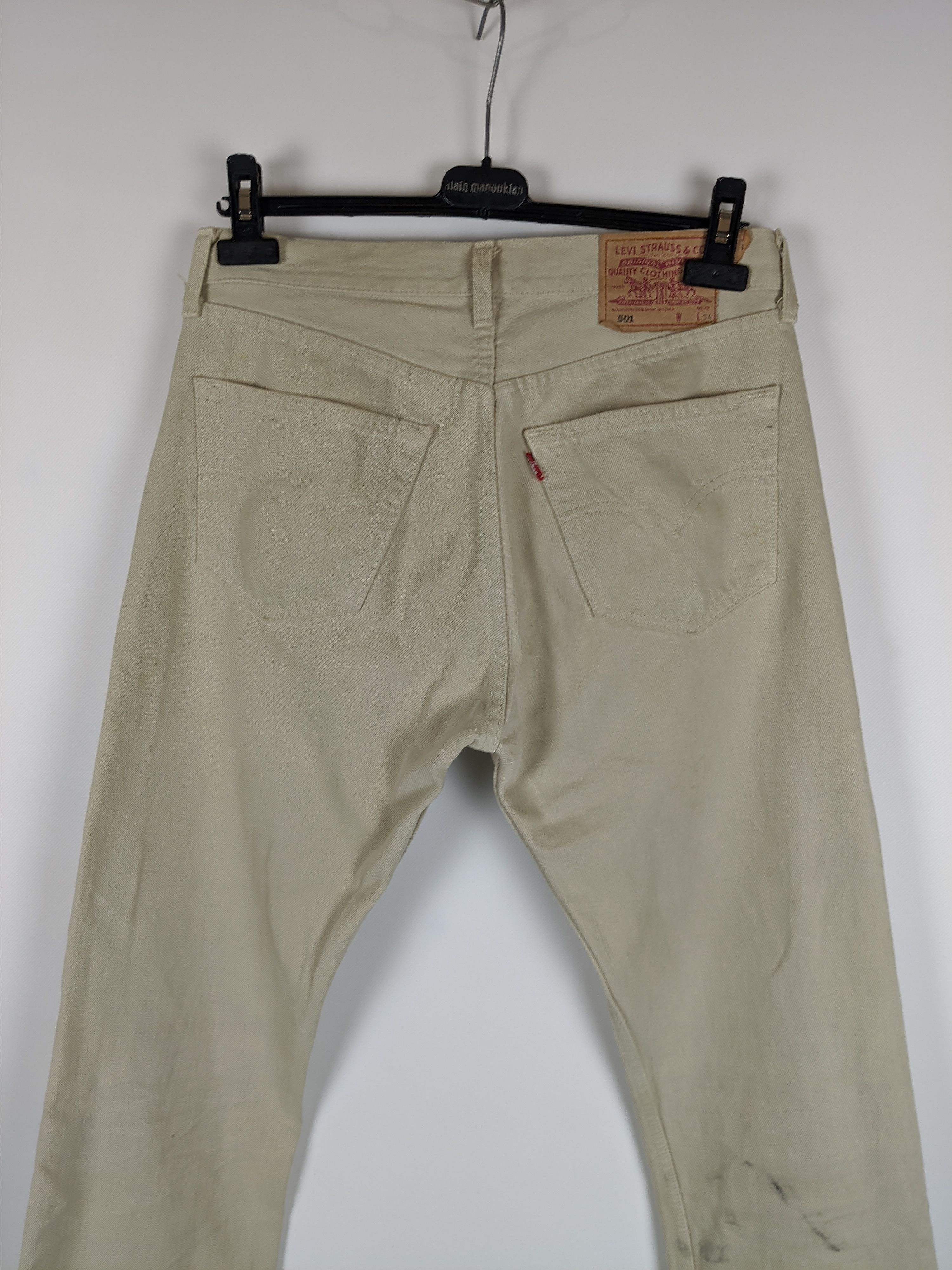 Levi's × Levi's Vintage Clothing × Vintage Vintage Levi's 501 Cream Denim Pant USA Size US 31 - 1 Thumbnail