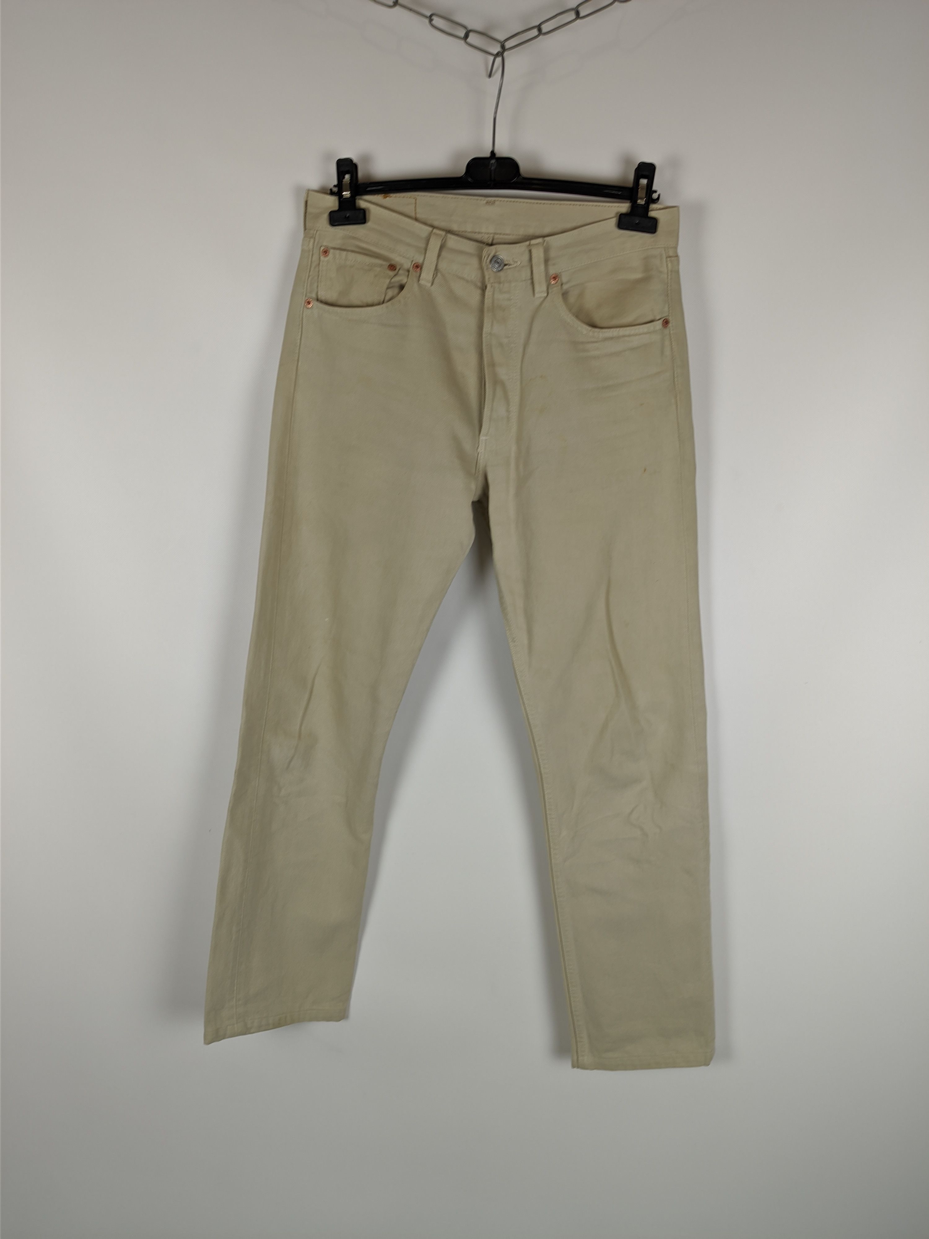 Levi's × Levi's Vintage Clothing × Vintage Vintage Levi's 501 Cream Denim Pant USA Size US 31 - 4 Thumbnail