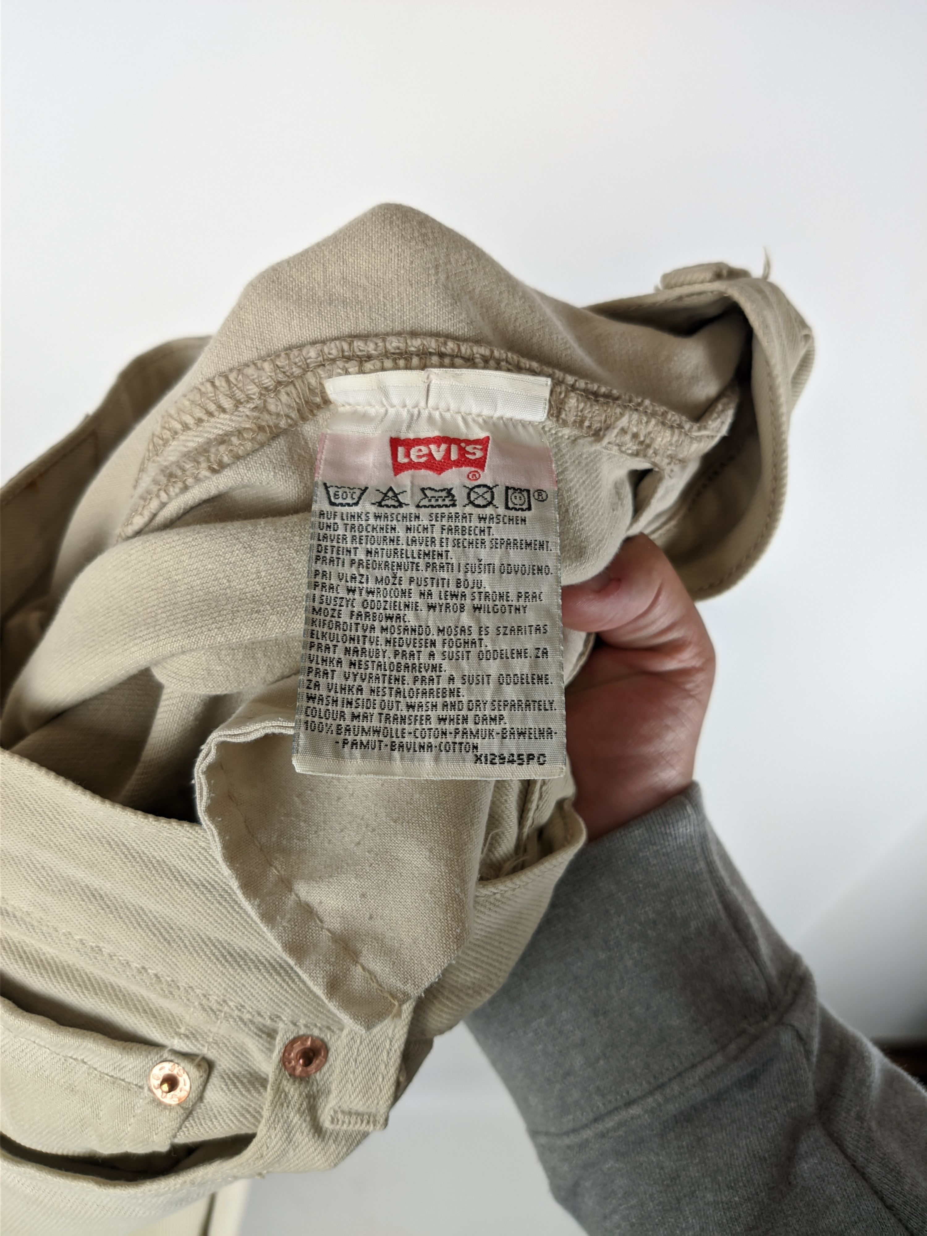 Levi's × Levi's Vintage Clothing × Vintage Vintage Levi's 501 Cream Denim Pant USA Size US 31 - 13 Thumbnail