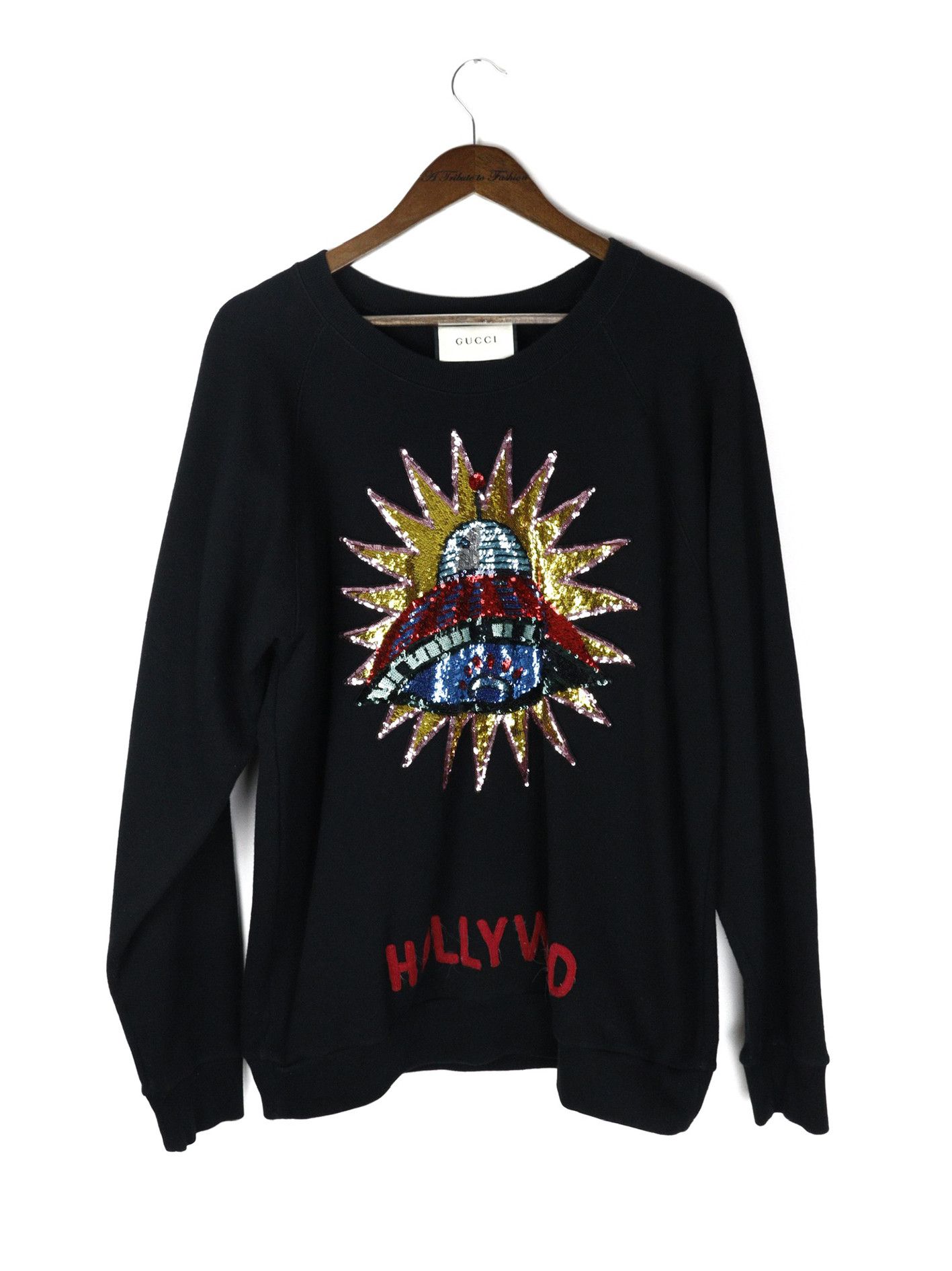 image of Gucci Hollywood Sequin Sweater in Black, Men's (Size Medium)