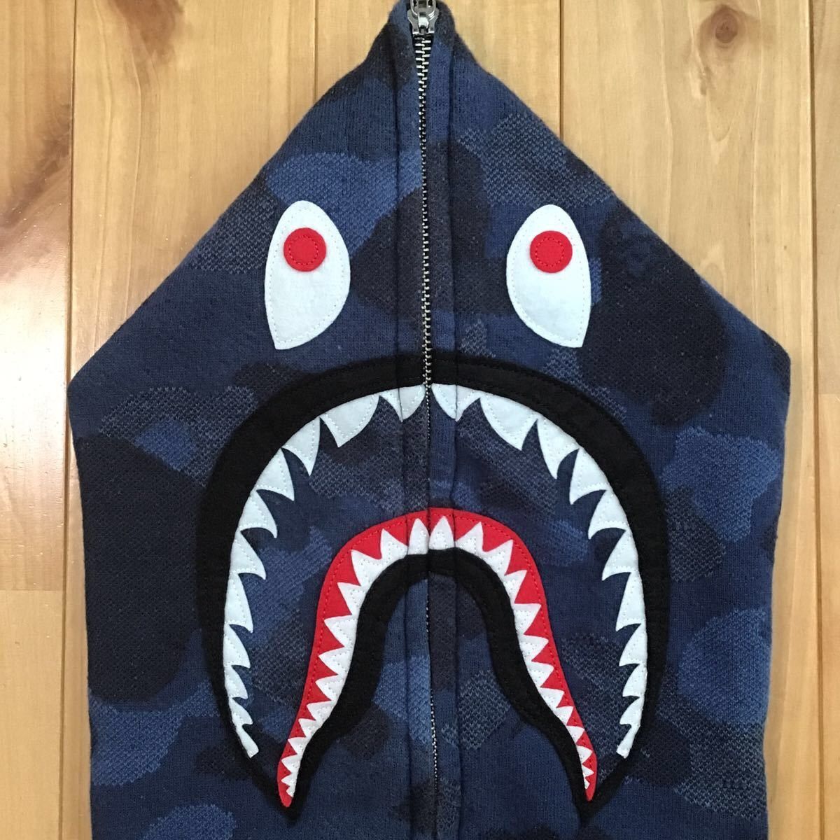Bape BAPE Shark full zip hoodie jacquard blue camo a bathing ape Size US S / EU 44-46 / 1 - 3 Thumbnail