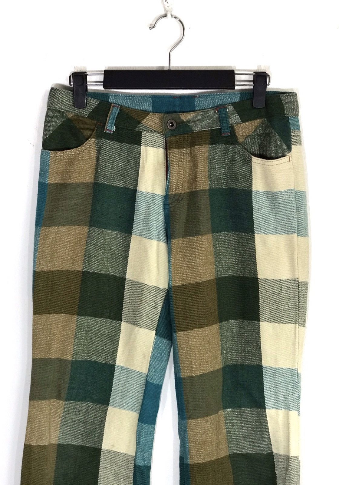Japanese Brand Made In Japan P Ticket Green Tartan Jeans Size US 30 / EU 46 - 2 Thumbnail