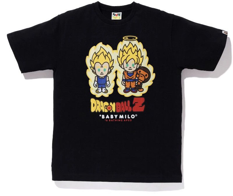 image of Bape X Dragonball Z Super Saiyan Tee in Black, Men's (Size XS)