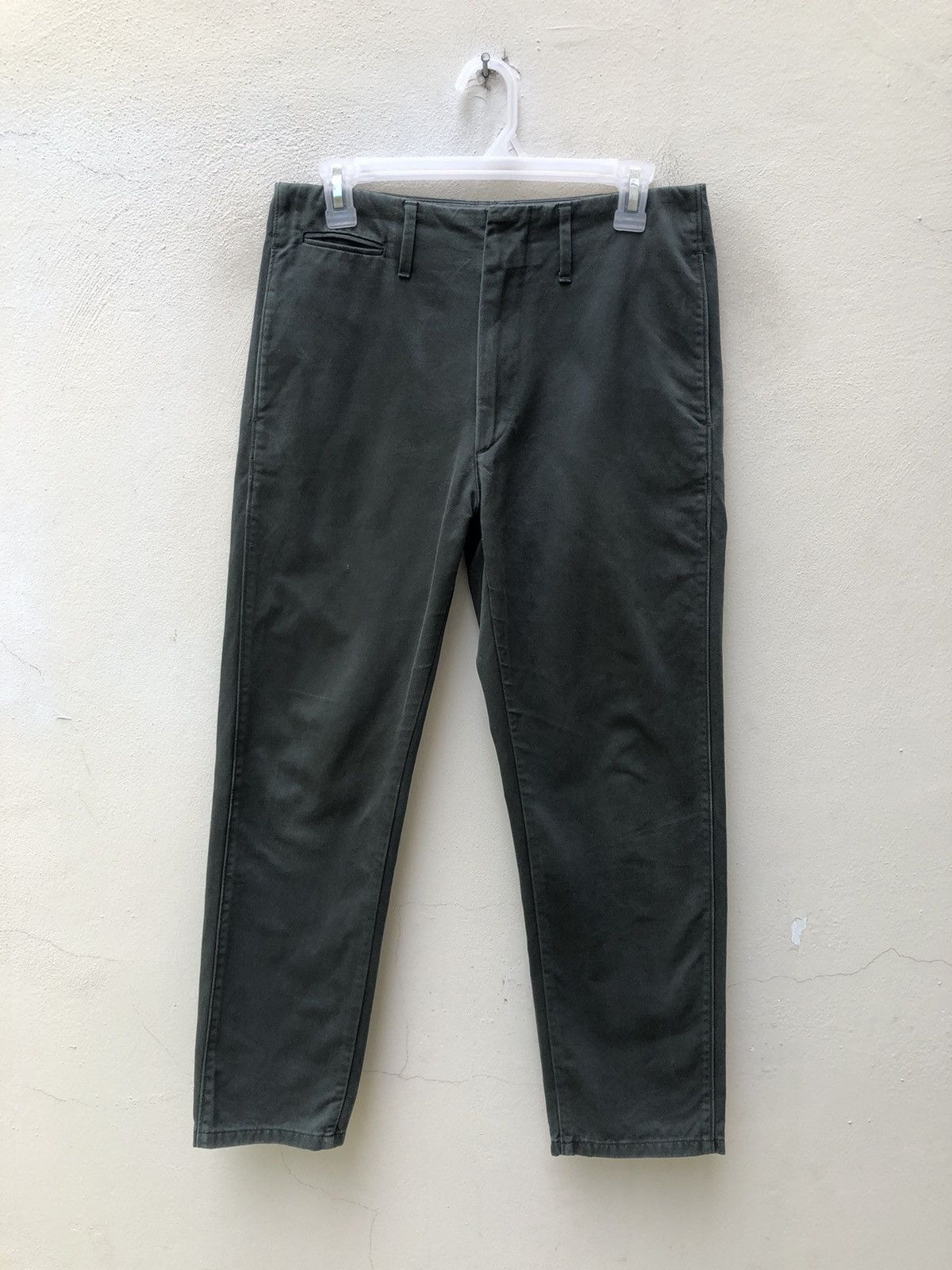 Lemaire Lemaire X Uniqlo Sun Fade Green Chinos Trouser Pant Cropped Size US 29 - 6 Thumbnail