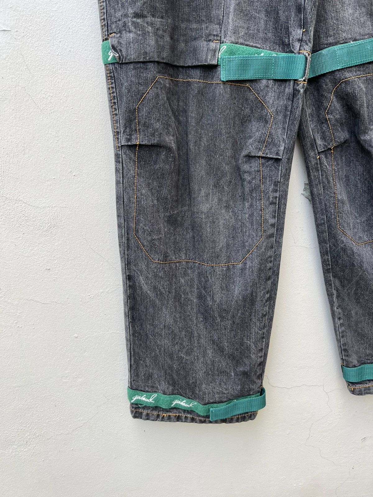 Marithe + Francois Girbaud Vintage MFG Green Strap Bondage Cargo Denim Trouser Size US 36 / EU 52 - 7 Thumbnail