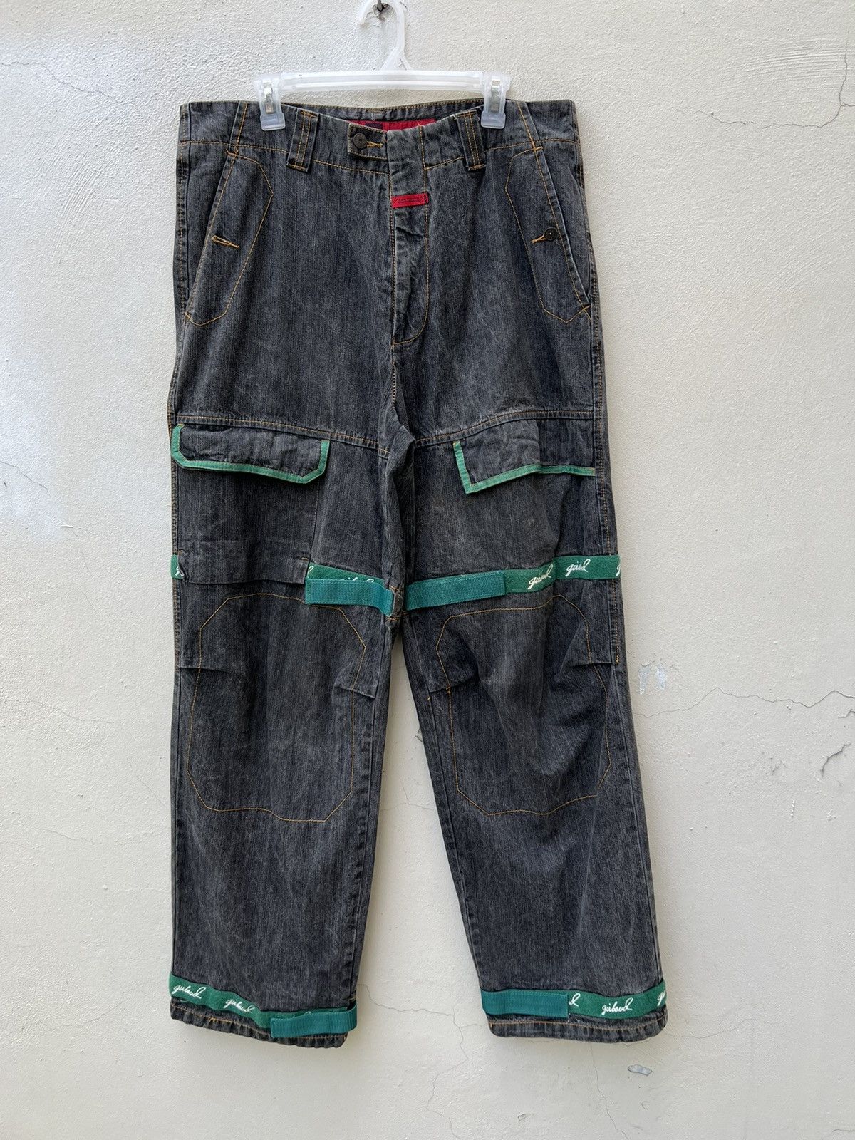 Marithe + Francois Girbaud Vintage MFG Green Strap Bondage Cargo Denim Trouser Size US 36 / EU 52 - 3 Thumbnail