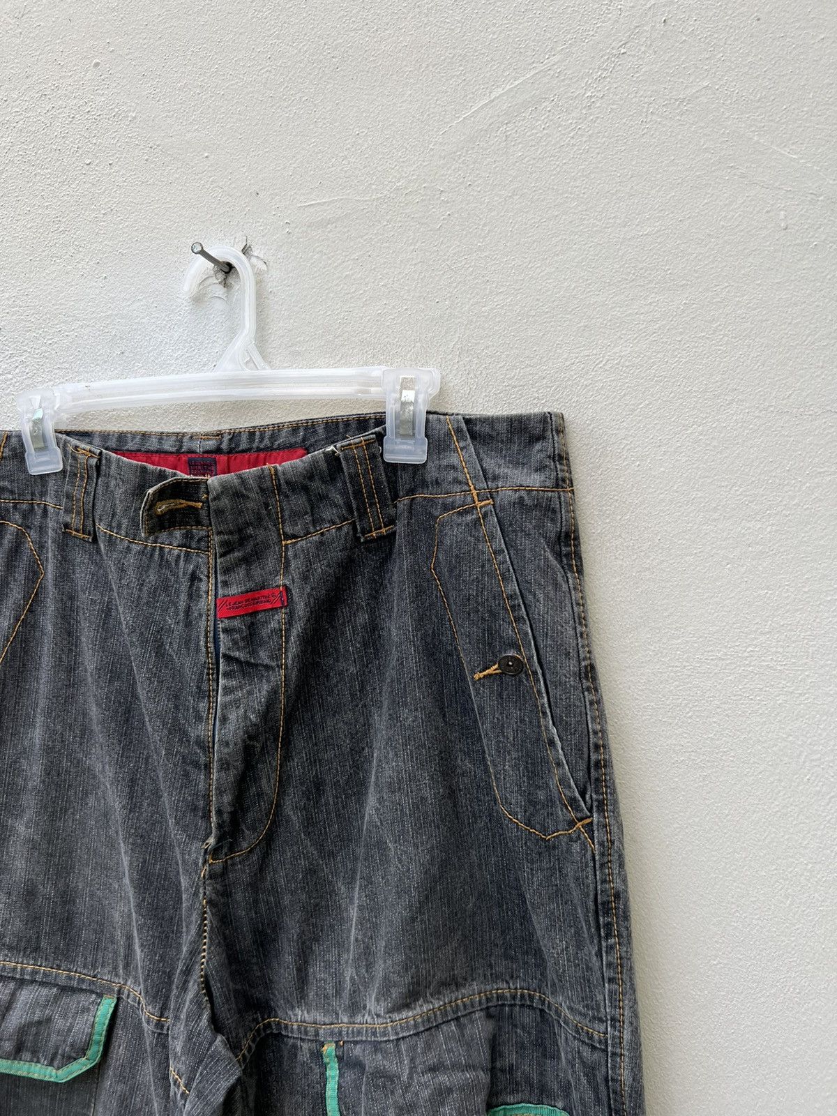 Marithe + Francois Girbaud Vintage MFG Green Strap Bondage Cargo Denim Trouser Size US 36 / EU 52 - 8 Thumbnail