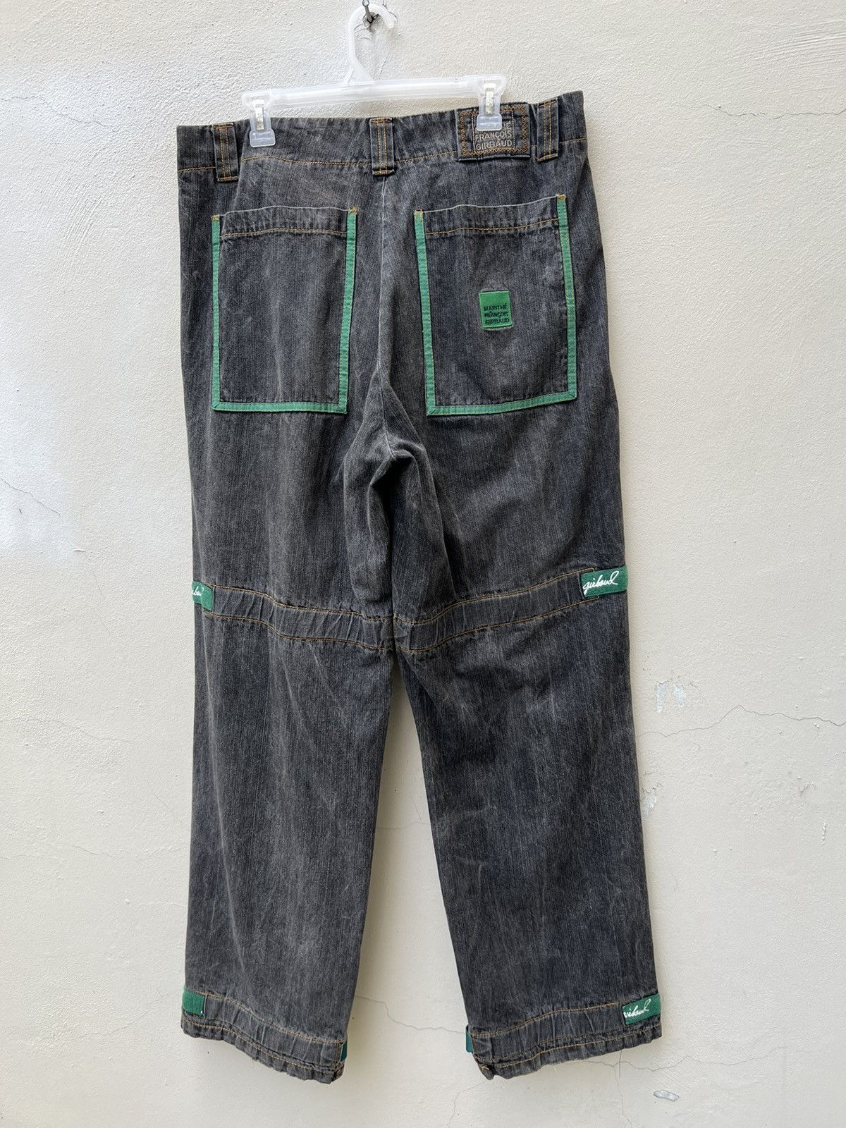Marithe + Francois Girbaud Vintage MFG Green Strap Bondage Cargo Denim Trouser Size US 36 / EU 52 - 10 Thumbnail