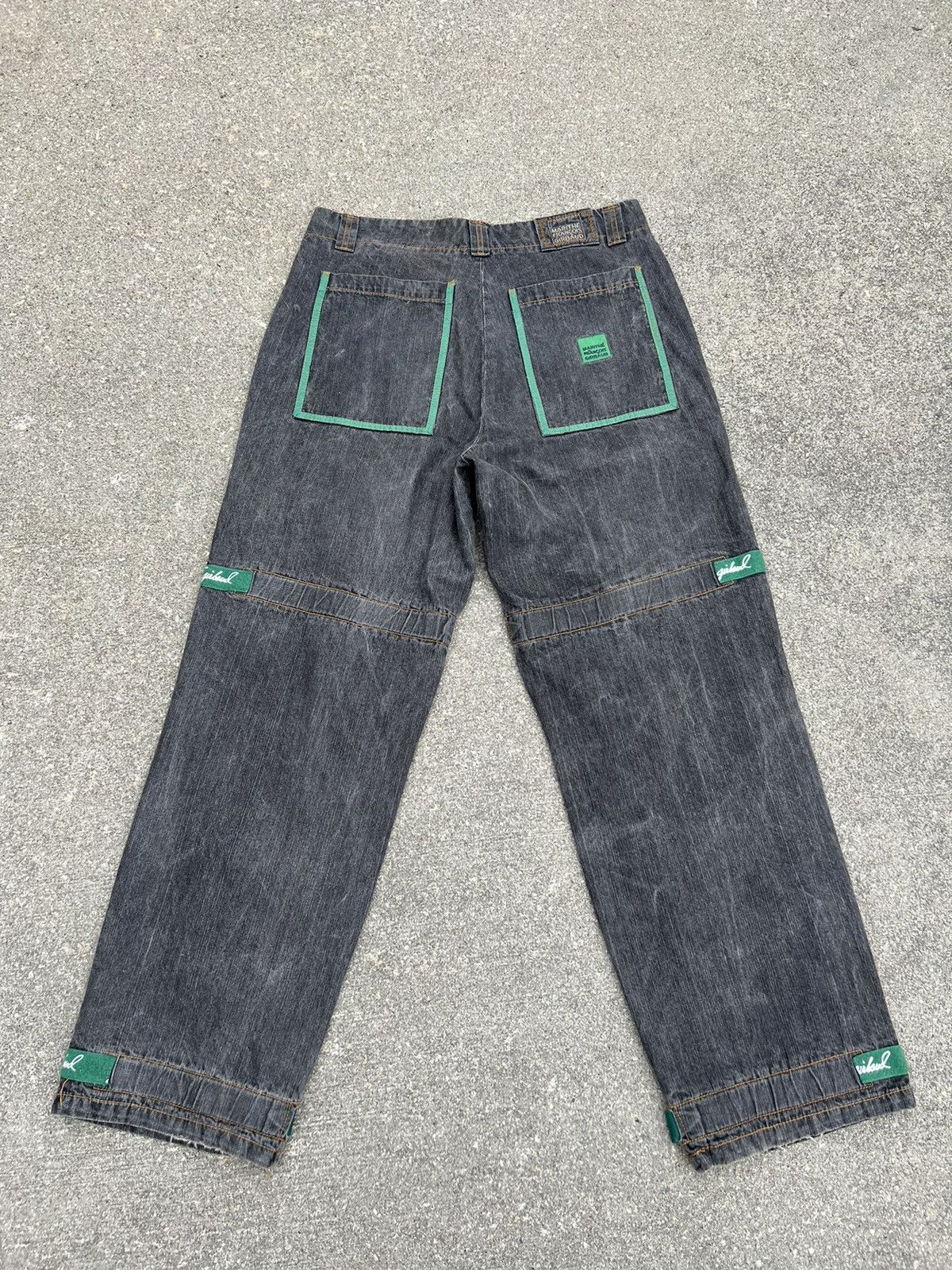 Marithe + Francois Girbaud Vintage MFG Green Strap Bondage Cargo Denim Trouser Size US 36 / EU 52 - 2 Thumbnail
