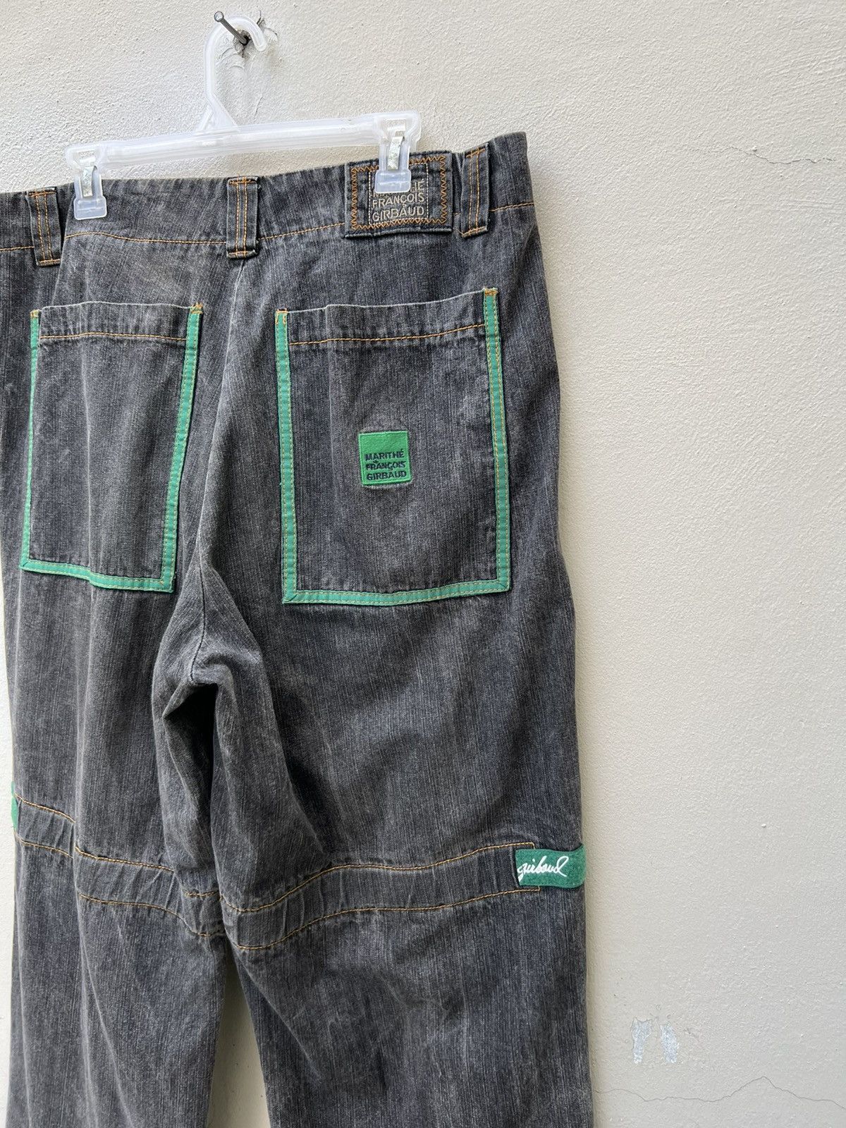 Marithe + Francois Girbaud Vintage MFG Green Strap Bondage Cargo Denim Trouser Size US 36 / EU 52 - 13 Thumbnail