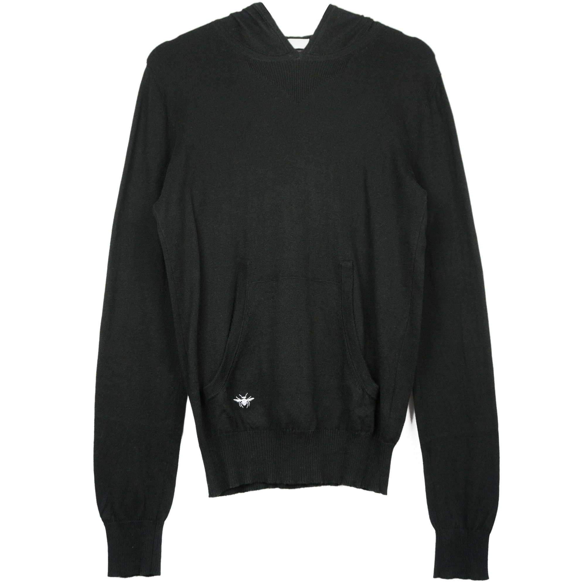 image of Dior Homme Ss04 "strip" Hoodie in Black, Men's (Size Medium)