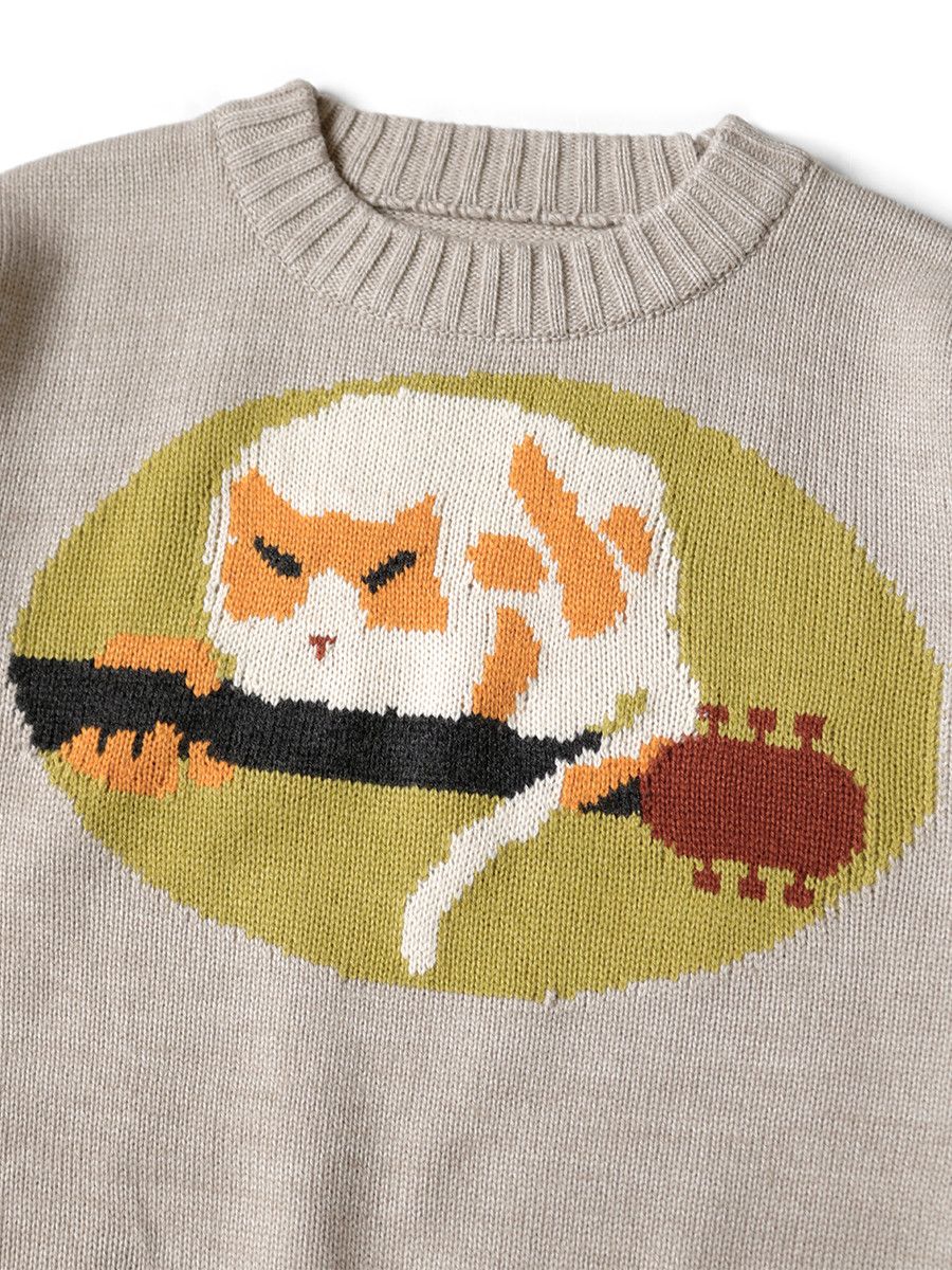Kapital Kapital 7G Wool FAT CAT ON LEGEND LIVE Crew Sweater Size US S / EU 44-46 / 1 - 2 Thumbnail