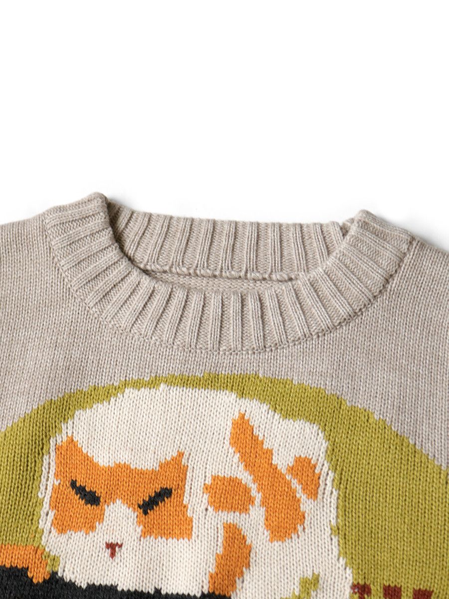 Kapital Kapital 7G Wool FAT CAT ON LEGEND LIVE Crew Sweater Size US S / EU 44-46 / 1 - 3 Thumbnail