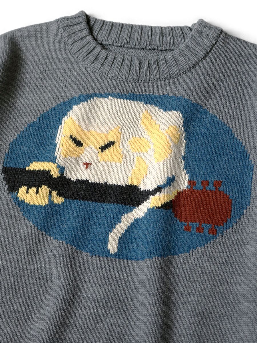 Kapital Kapital 7G Wool FAT CAT ON LEGEND LIVE Crew Sweater Size US S / EU 44-46 / 1 - 3 Thumbnail