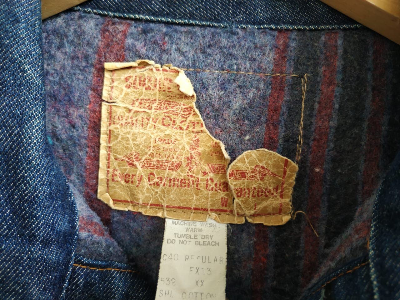 Sugar Cane Fit M to L, 90'S Sugarcane Type 1 Blanket Lined Denim Size US M / EU 48-50 / 2 - 8 Thumbnail