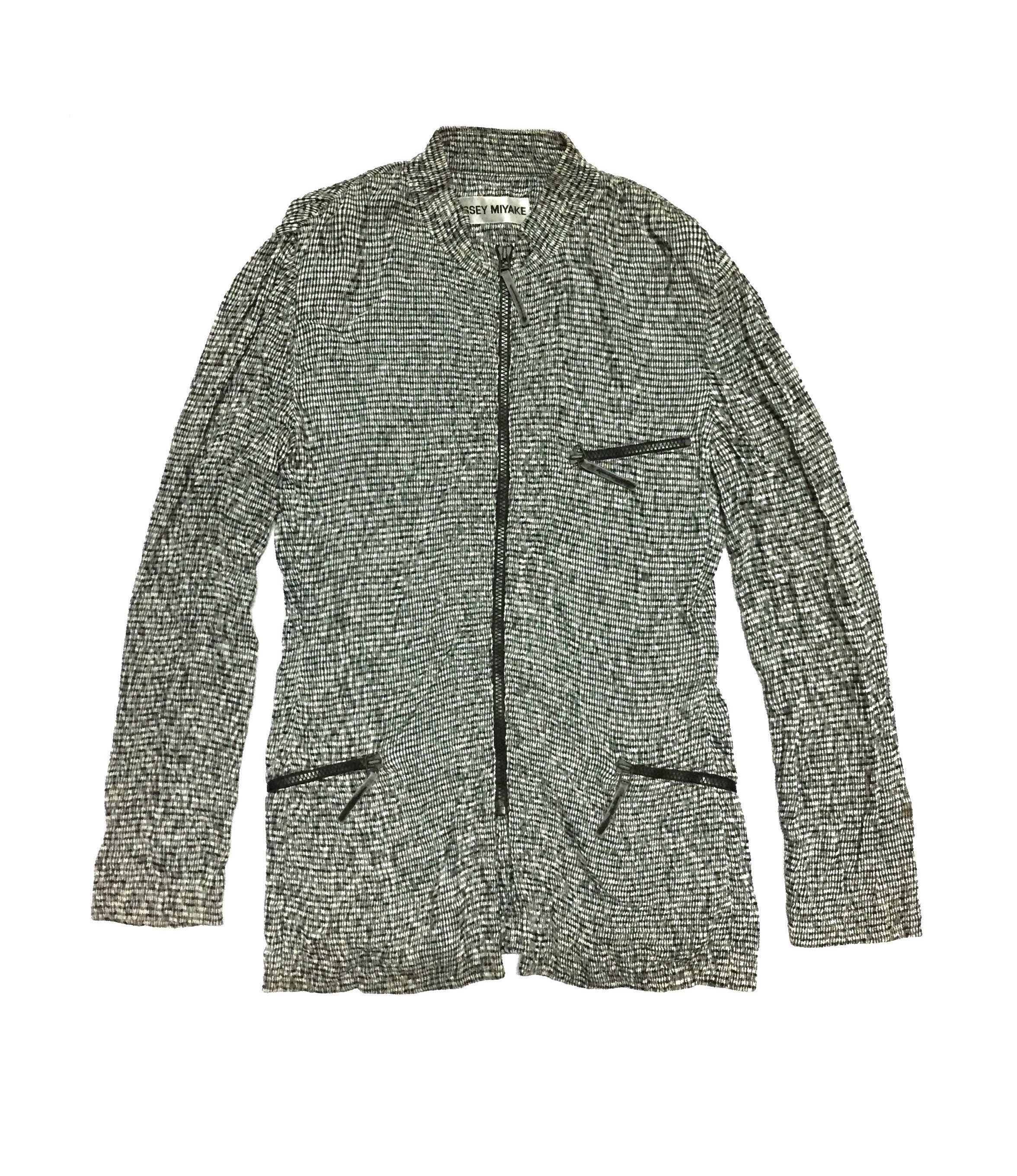 Issey Miyake AW06 Checkered Wrinkle Abstract Zipper Sweater Size M / US 6-8 / IT 42-44 - 1 Thumbnail