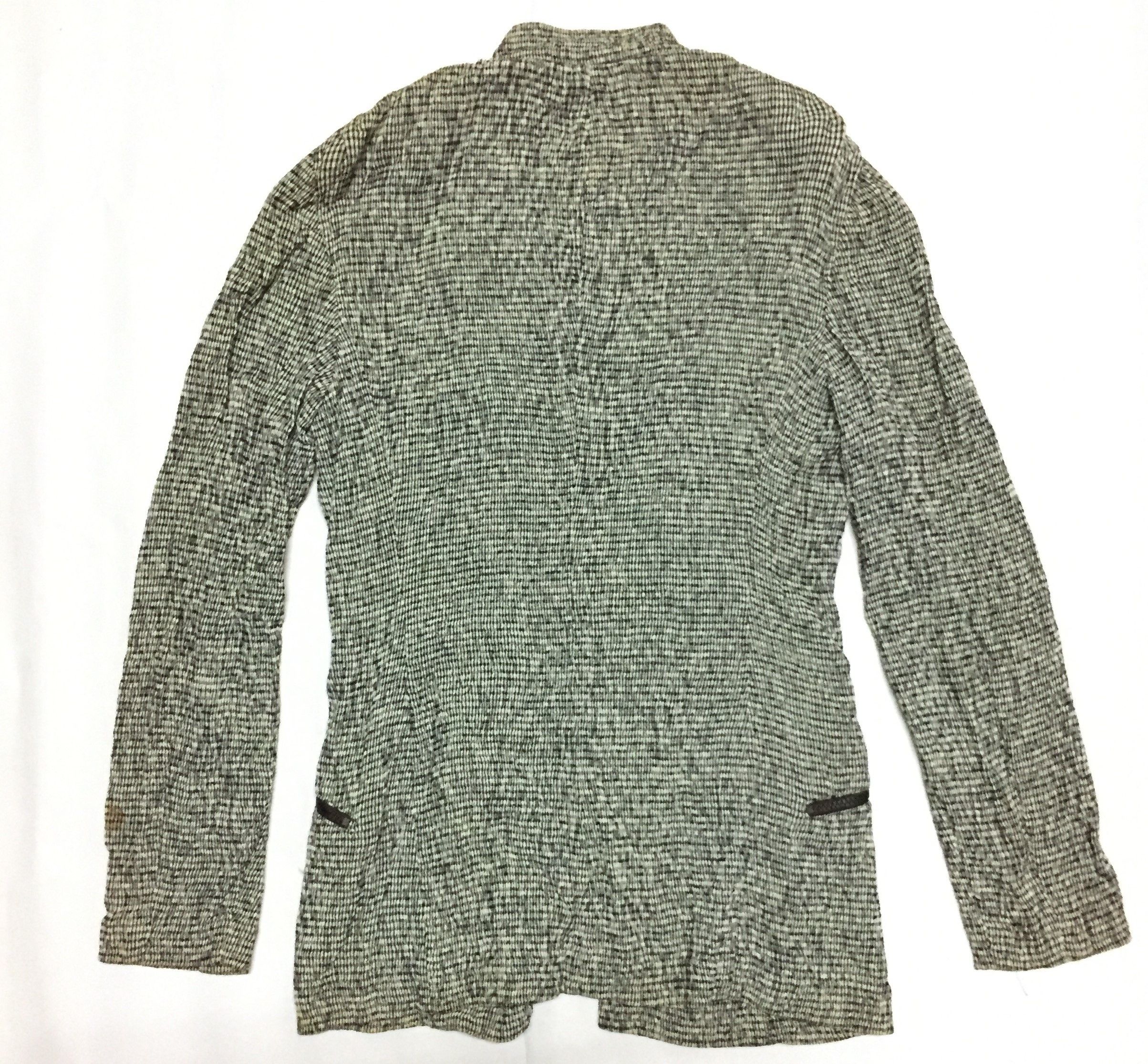 Issey Miyake AW06 Checkered Wrinkle Abstract Zipper Sweater Size M / US 6-8 / IT 42-44 - 7 Thumbnail