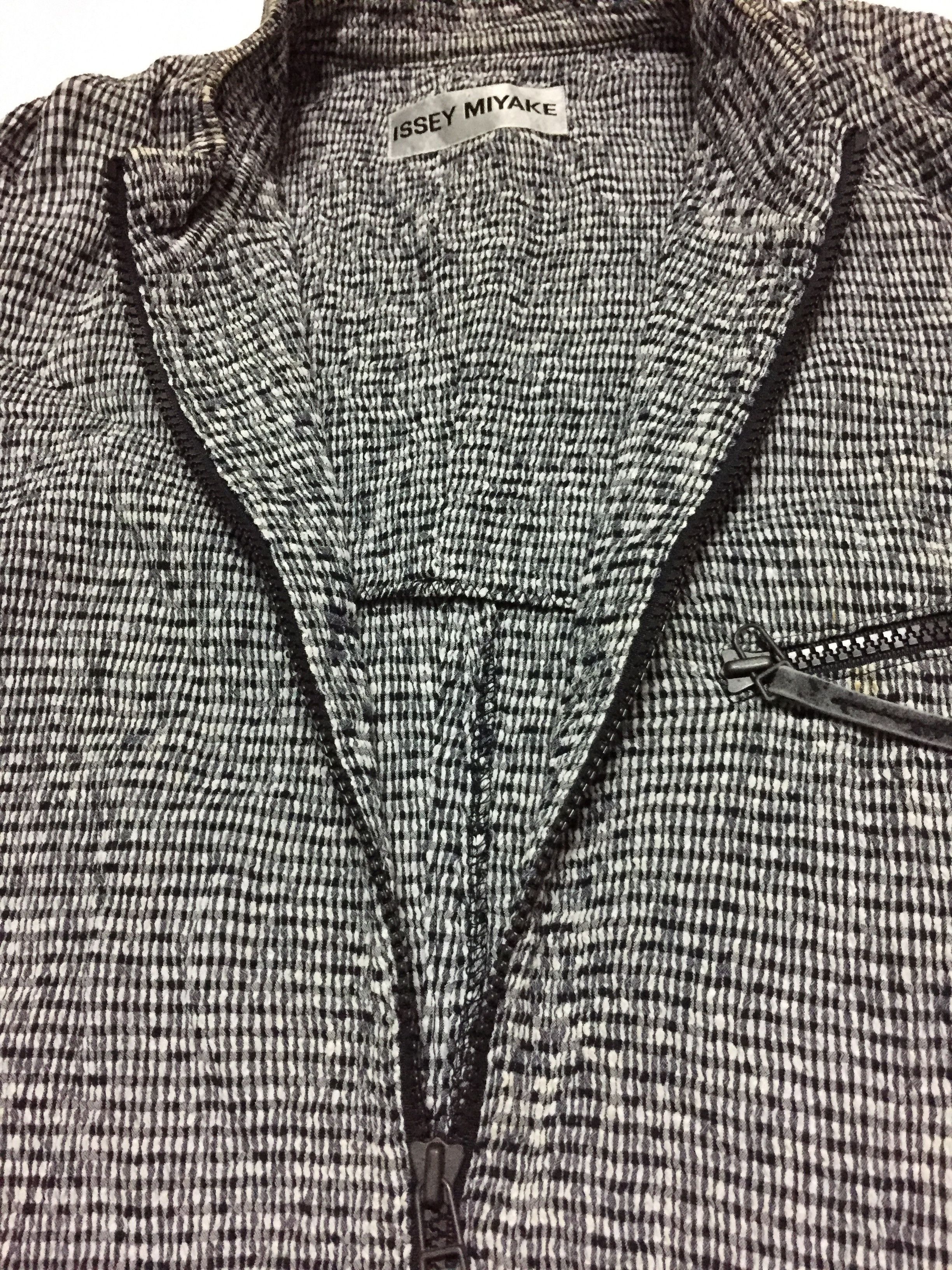 Issey Miyake AW06 Checkered Wrinkle Abstract Zipper Sweater Size M / US 6-8 / IT 42-44 - 6 Thumbnail