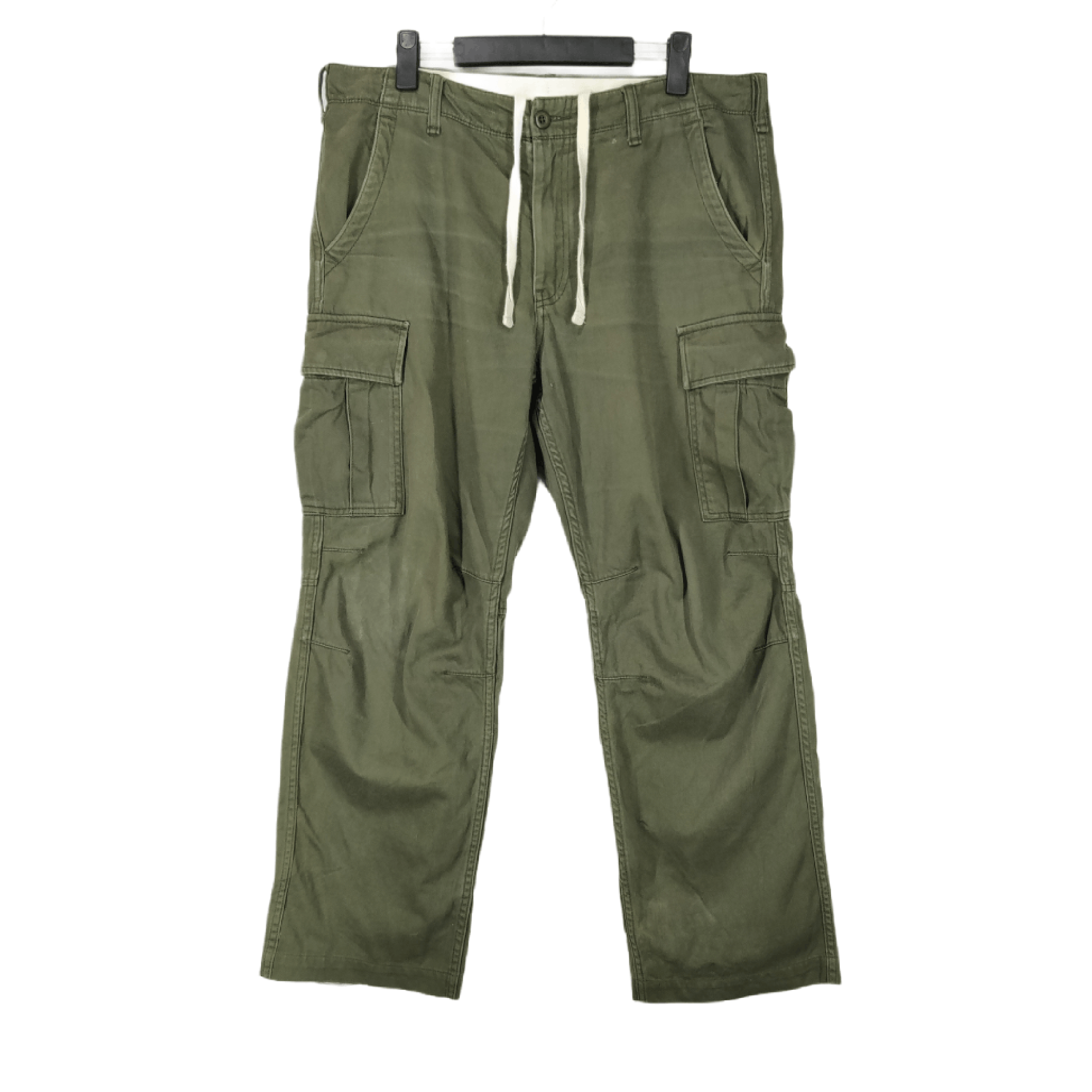 Image of Uniqlo Cargo Pants Green Army Multi Pocket in Army Green, Men's (Size 36)