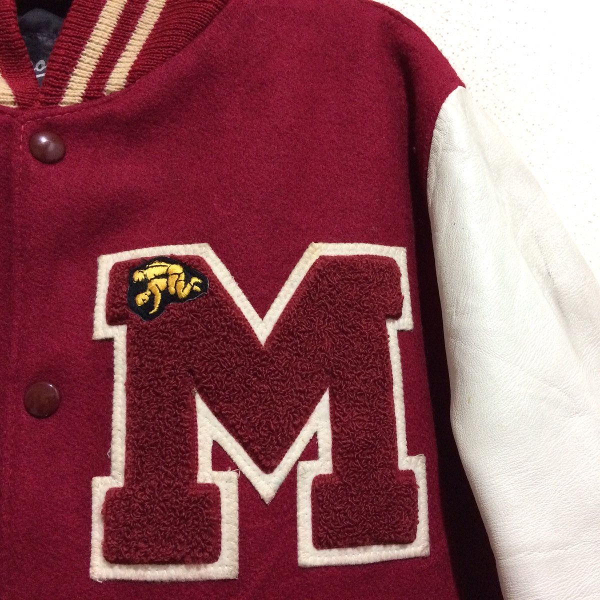Vintage 60' Varsity Nelson's Jackets Wrestling Brad Wool X Leather Size US M / EU 48-50 / 2 - 2 Thumbnail