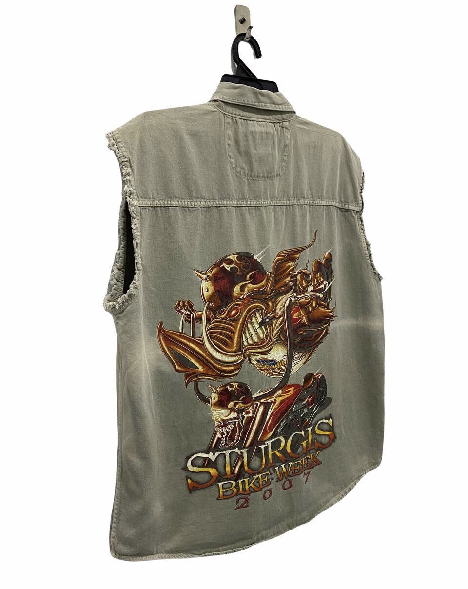 Vintage VTG Sturgis Bike Week 2007 Distressed Vest Size L Size US L / EU 52-54 / 3 - 4 Thumbnail