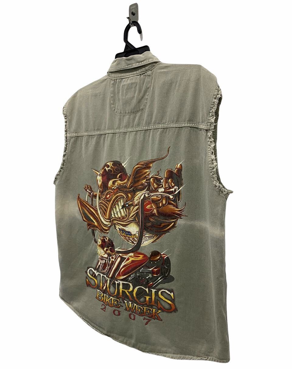 Vintage VTG Sturgis Bike Week 2007 Distressed Vest Size L Size US L / EU 52-54 / 3 - 5 Thumbnail