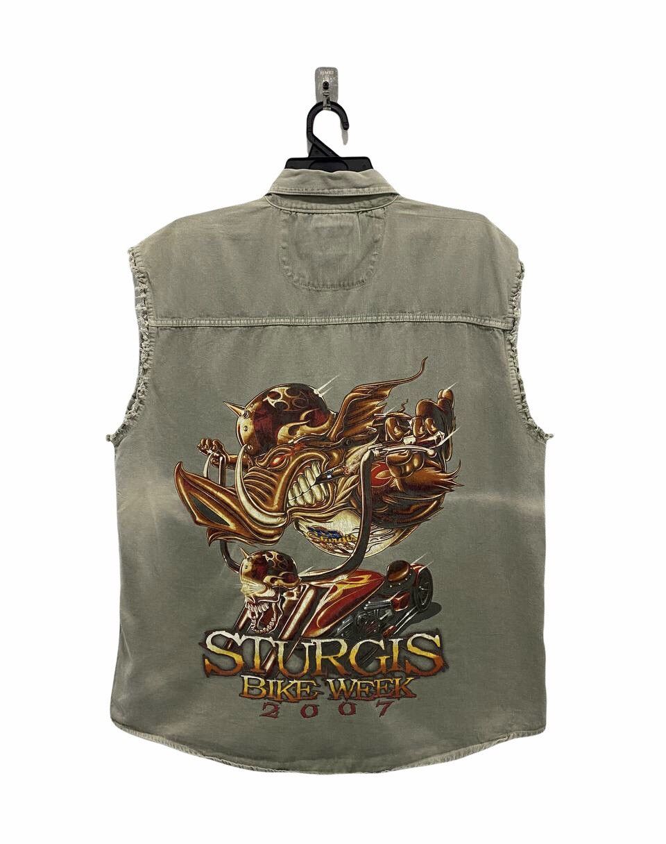 Vintage VTG Sturgis Bike Week 2007 Distressed Vest Size L Size US L / EU 52-54 / 3 - 1 Thumbnail