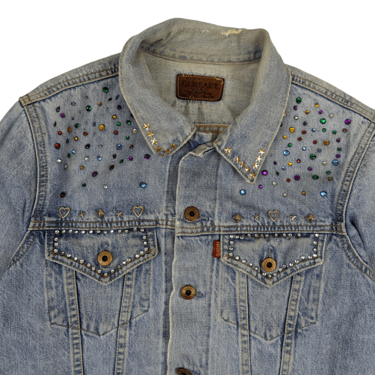 Japanese Brand Japan GL HEART Punk Denim Jacket Size M / US 6-8 / IT 42-44 - 4 Thumbnail