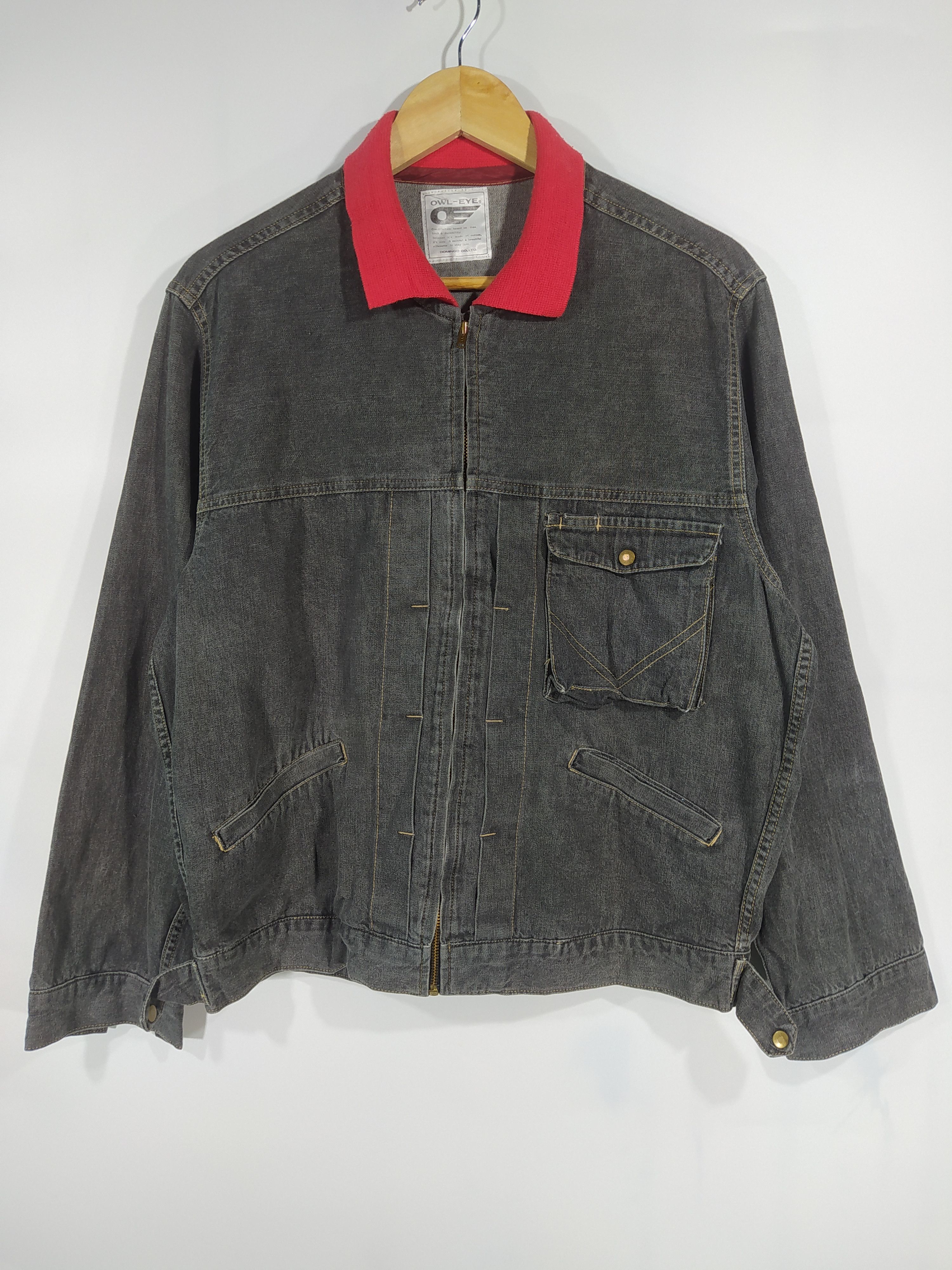 image of Vintage Owl Eye Denim Workwear Jacket in Grey, Men's (Size Medium)