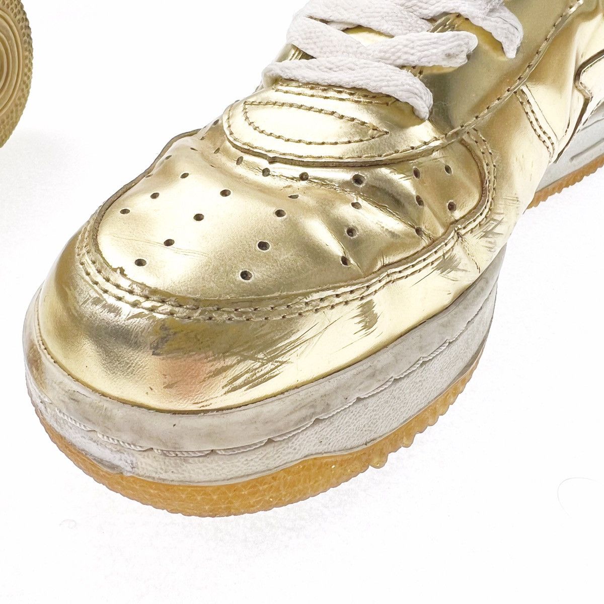 Bape Bape Bapesta Gold Trainers Size US 10 / EU 43 - 9 Thumbnail