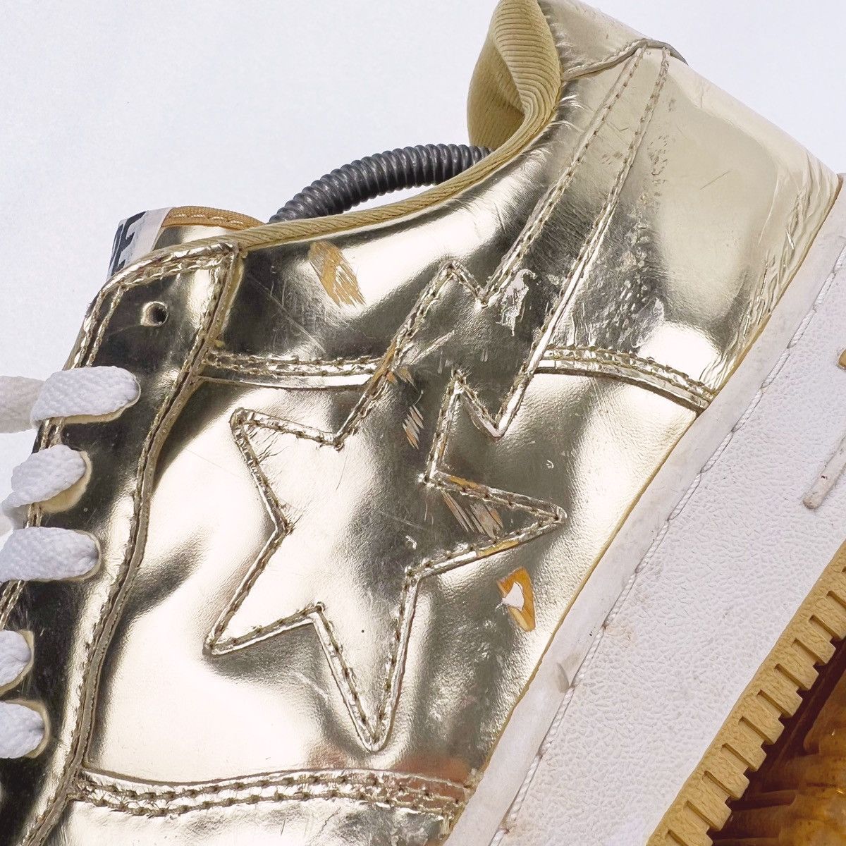 Bape Bape Bapesta Gold Trainers Size US 10 / EU 43 - 8 Thumbnail