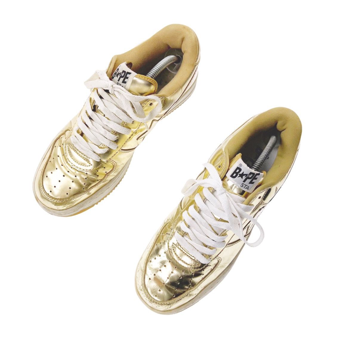 Bape Bape Bapesta Gold Trainers Size US 10 / EU 43 - 2 Thumbnail