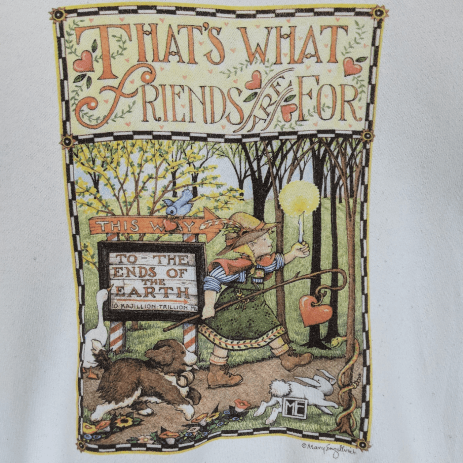Fruit Of The Loom Vintage 90's FOTL Mary Engelbreit Book Art Artist Sweatshirt Size US S / EU 44-46 / 1 - 5 Thumbnail