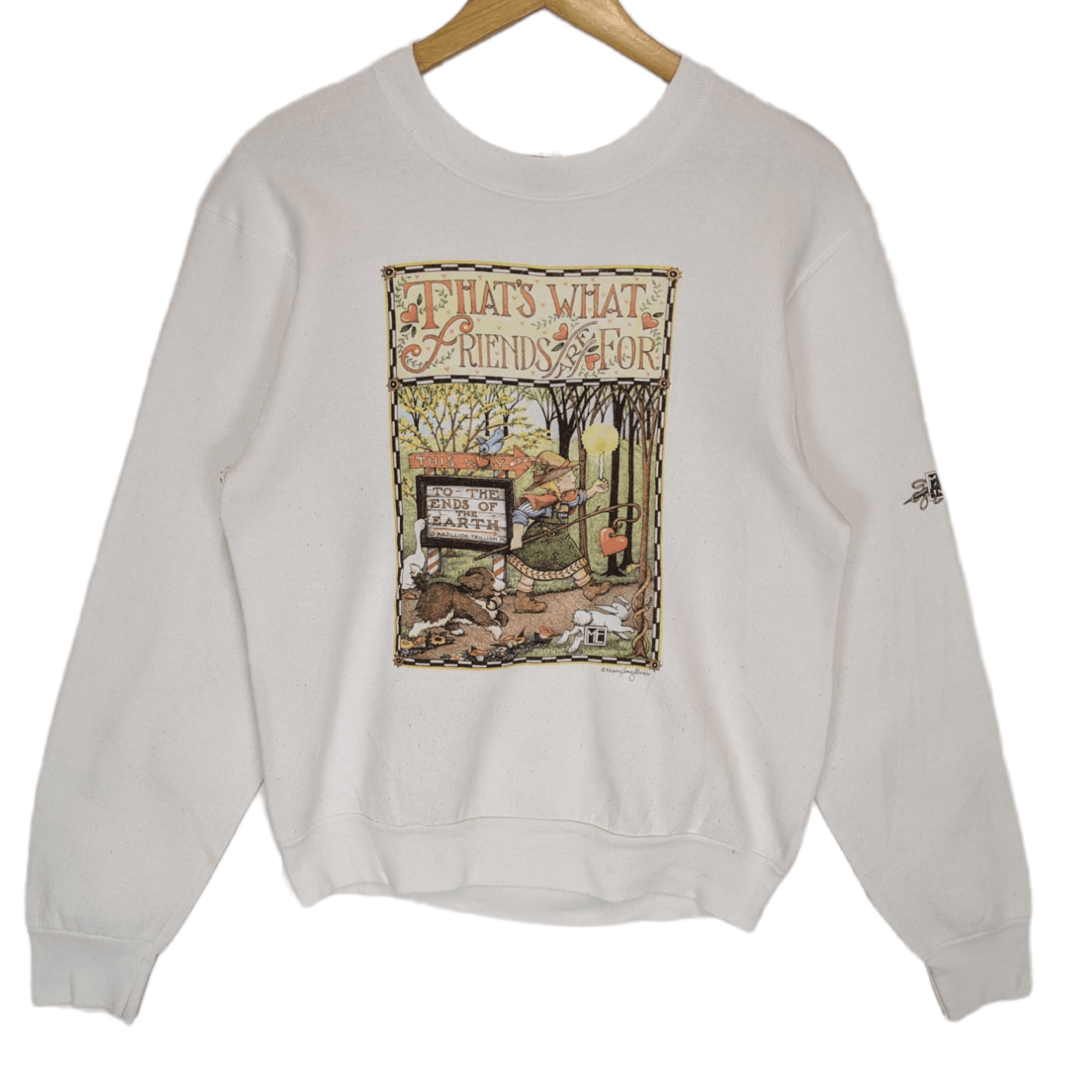 Fruit Of The Loom Vintage 90's FOTL Mary Engelbreit Book Art Artist Sweatshirt Size US S / EU 44-46 / 1 - 2 Thumbnail