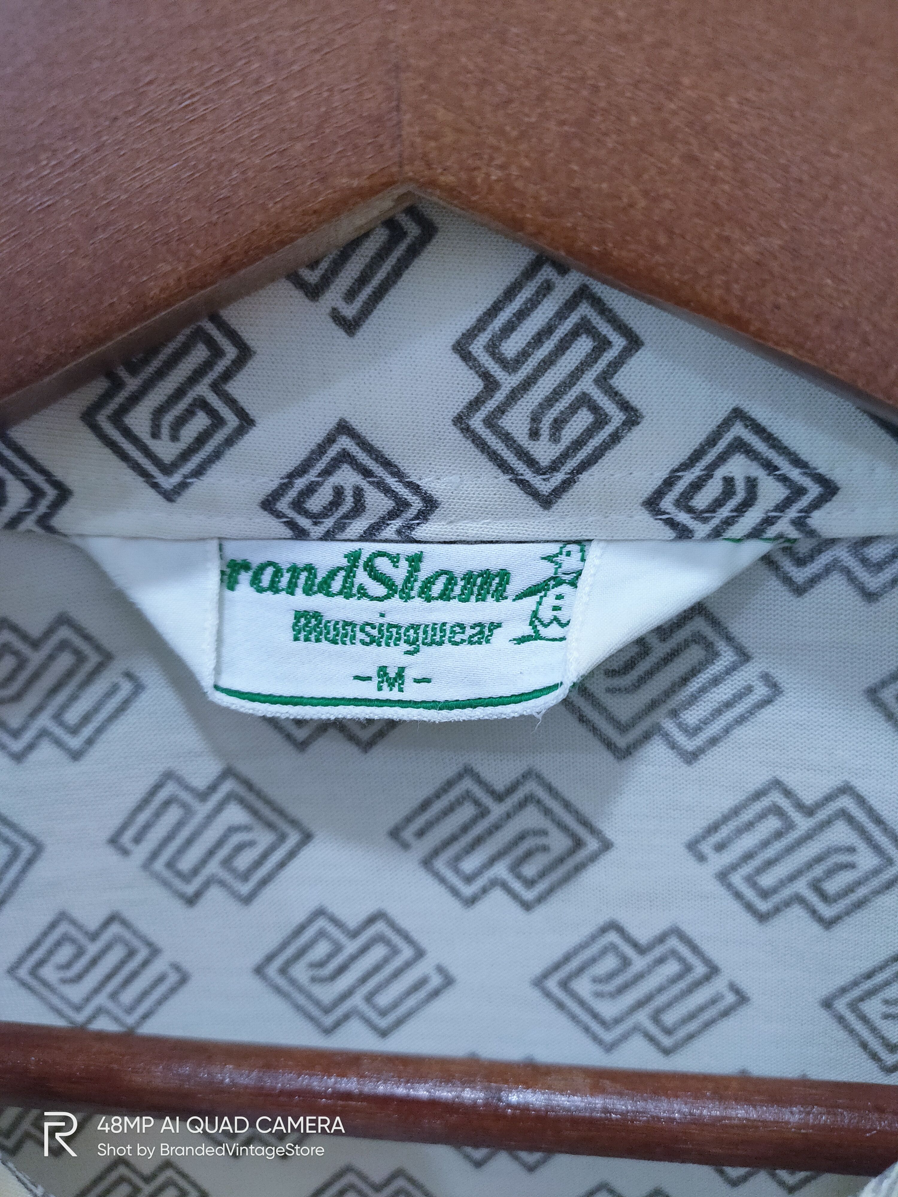 Grand Slam × Japanese Brand MUNSINGWEAR Grand Slam Fullprint All Over Stamp Dress Shirt Size US M / EU 48-50 / 2 - 6 Thumbnail