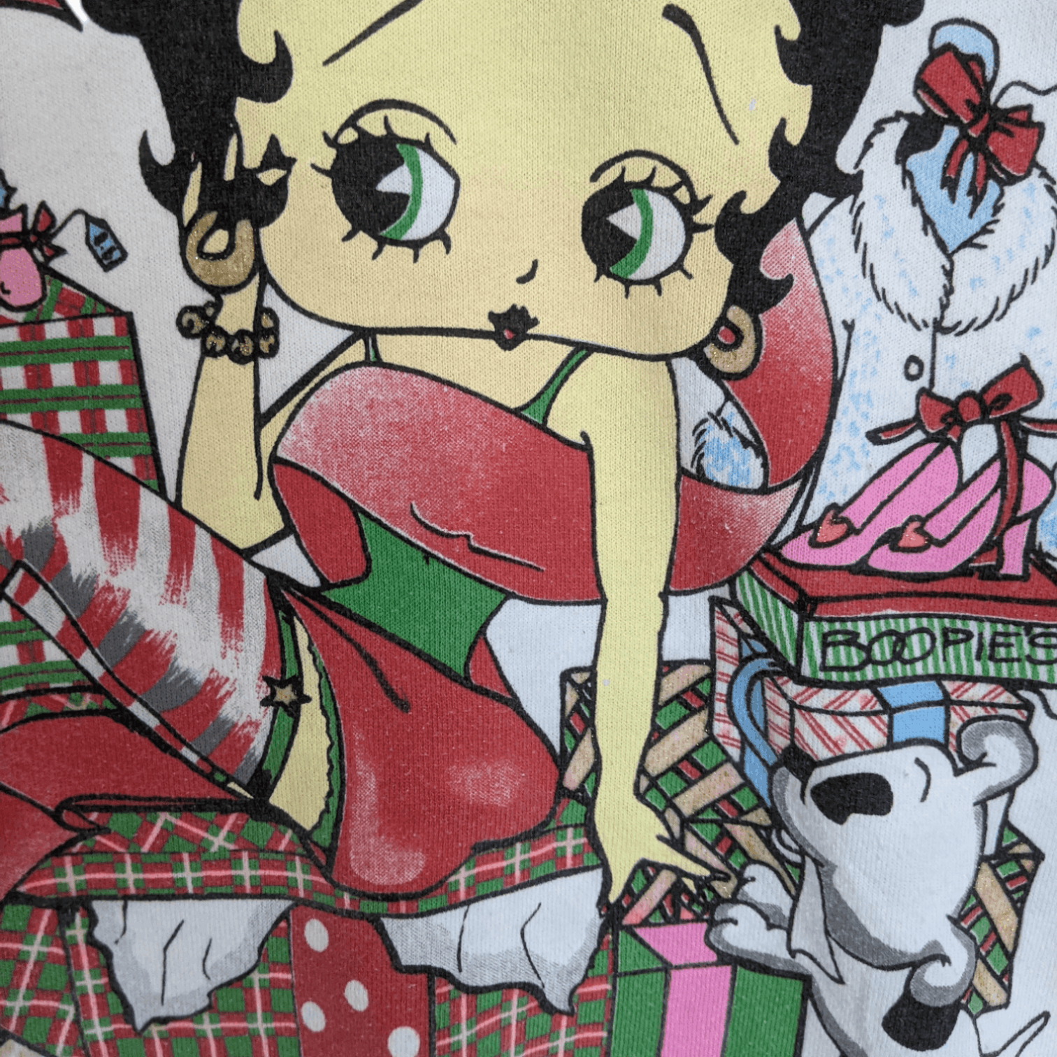 Tultex Vitg 90's TULTEX Betty Boop Christmas Big Image Sweatshirt Size US L / EU 52-54 / 3 - 4 Thumbnail